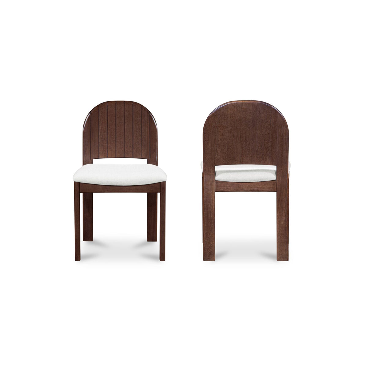 Emil - Dining Chair (Set of 2) - Cream / White / Dark Brown