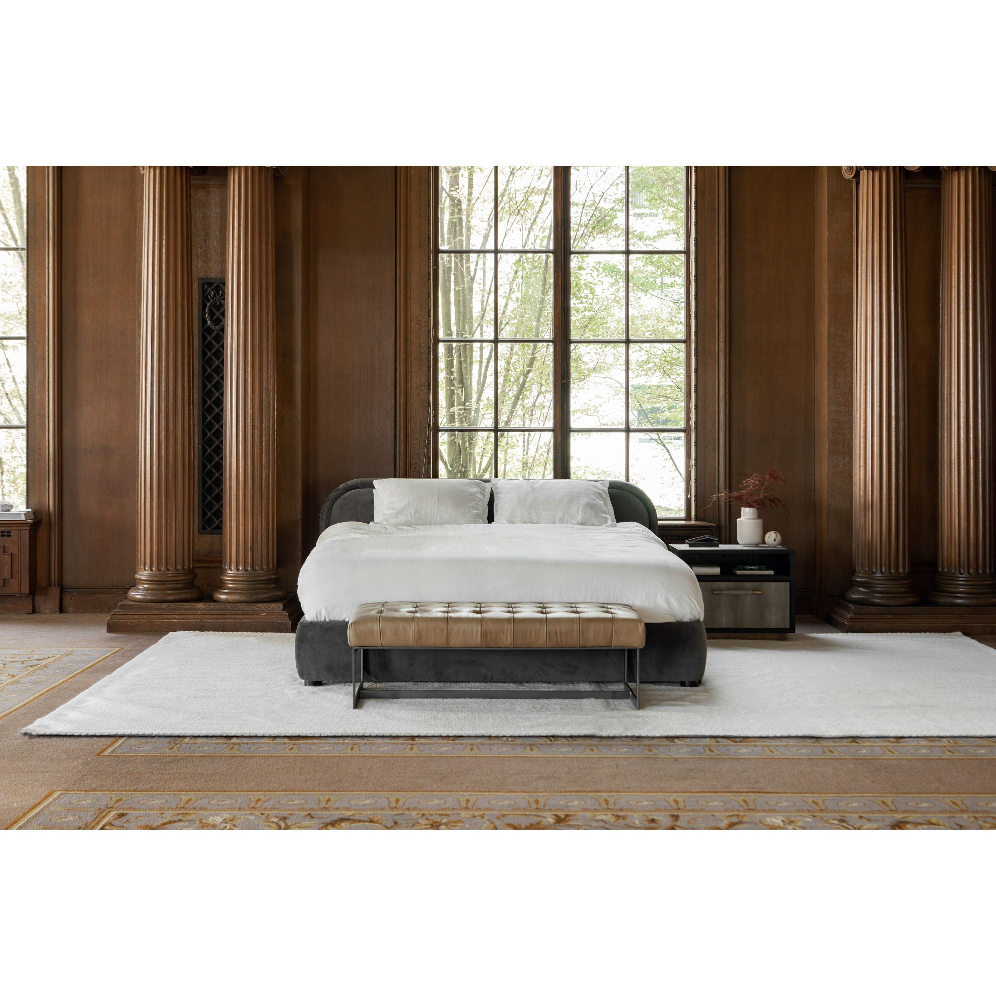 Wyatt - Leather Bench - Light Brown