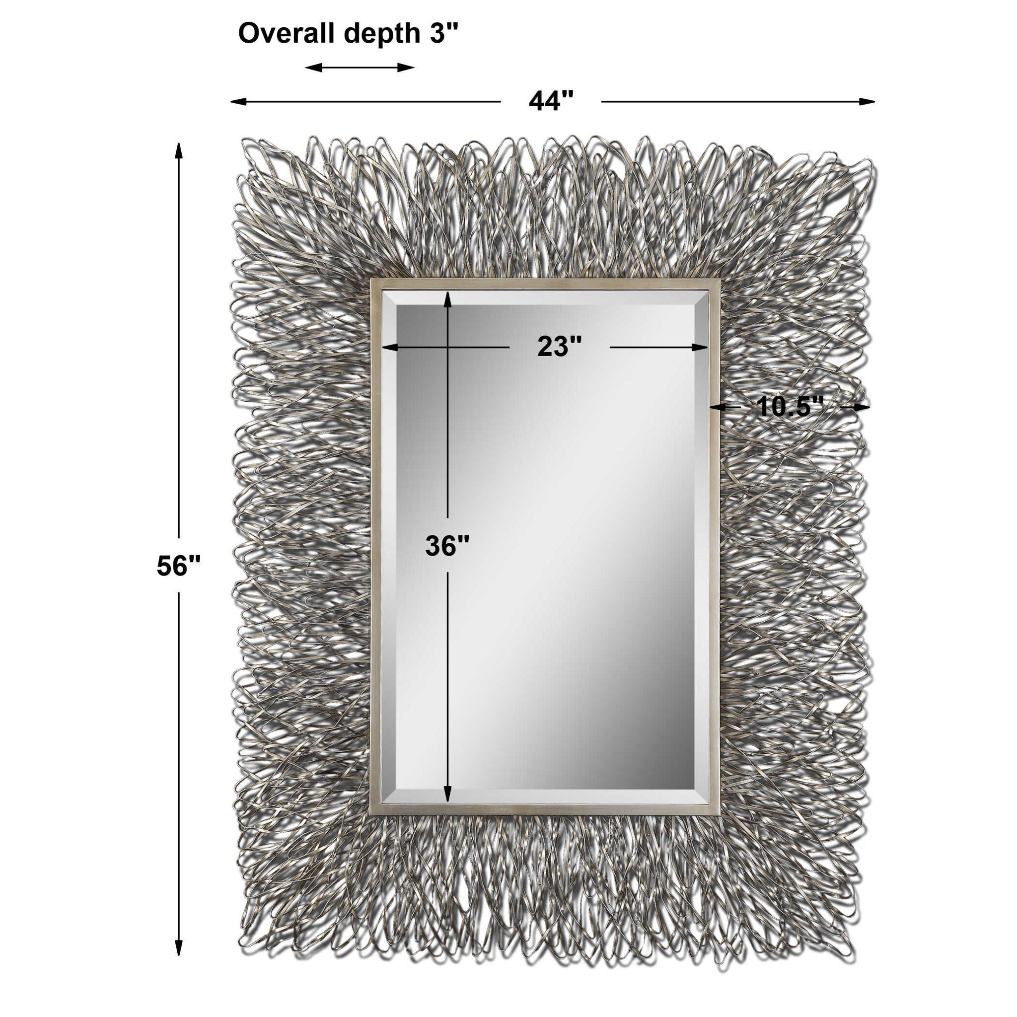 Corbis - Decorative Metal Mirror - Pearl Silver