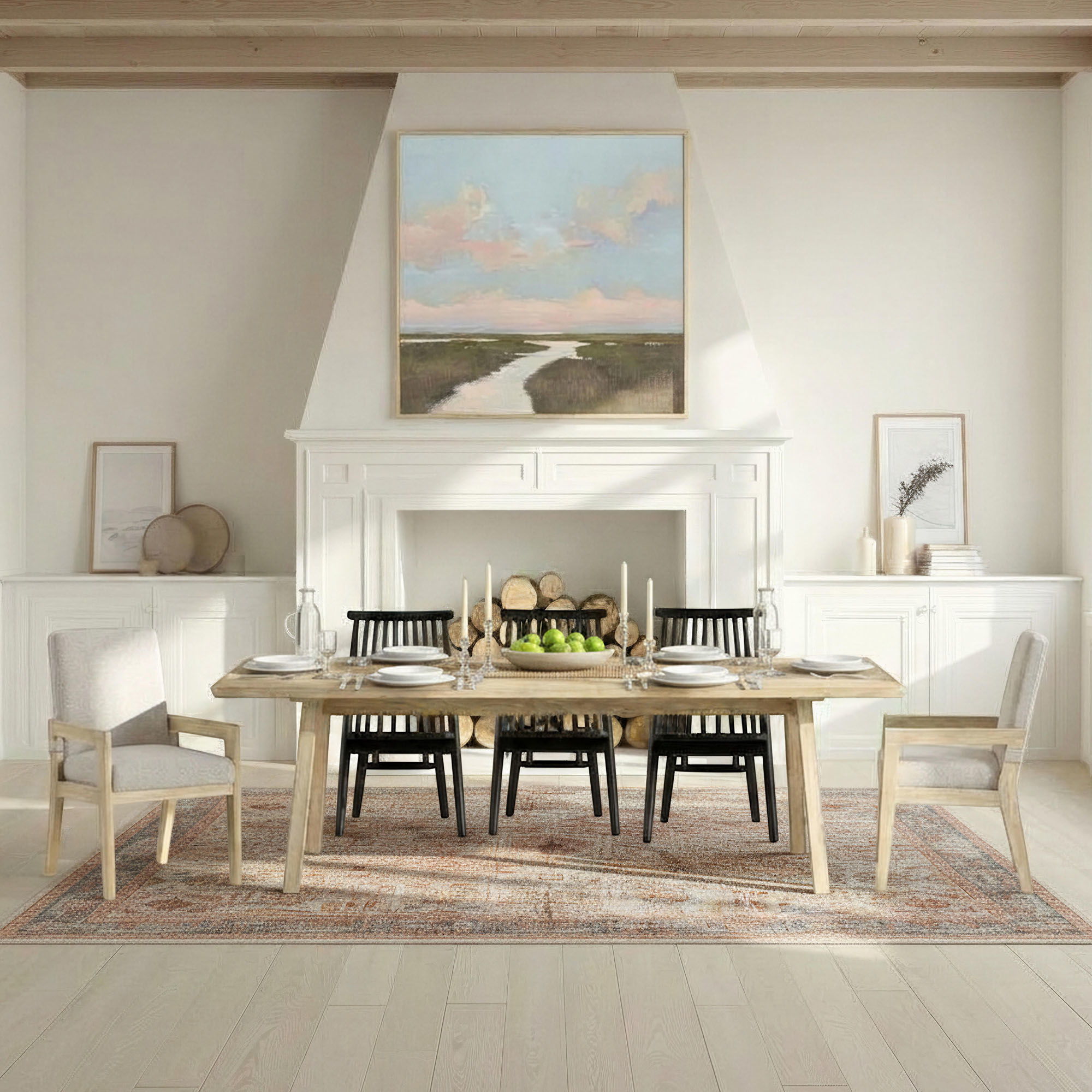 Arcadia - Upholstered Arm Chair - Antique Oak