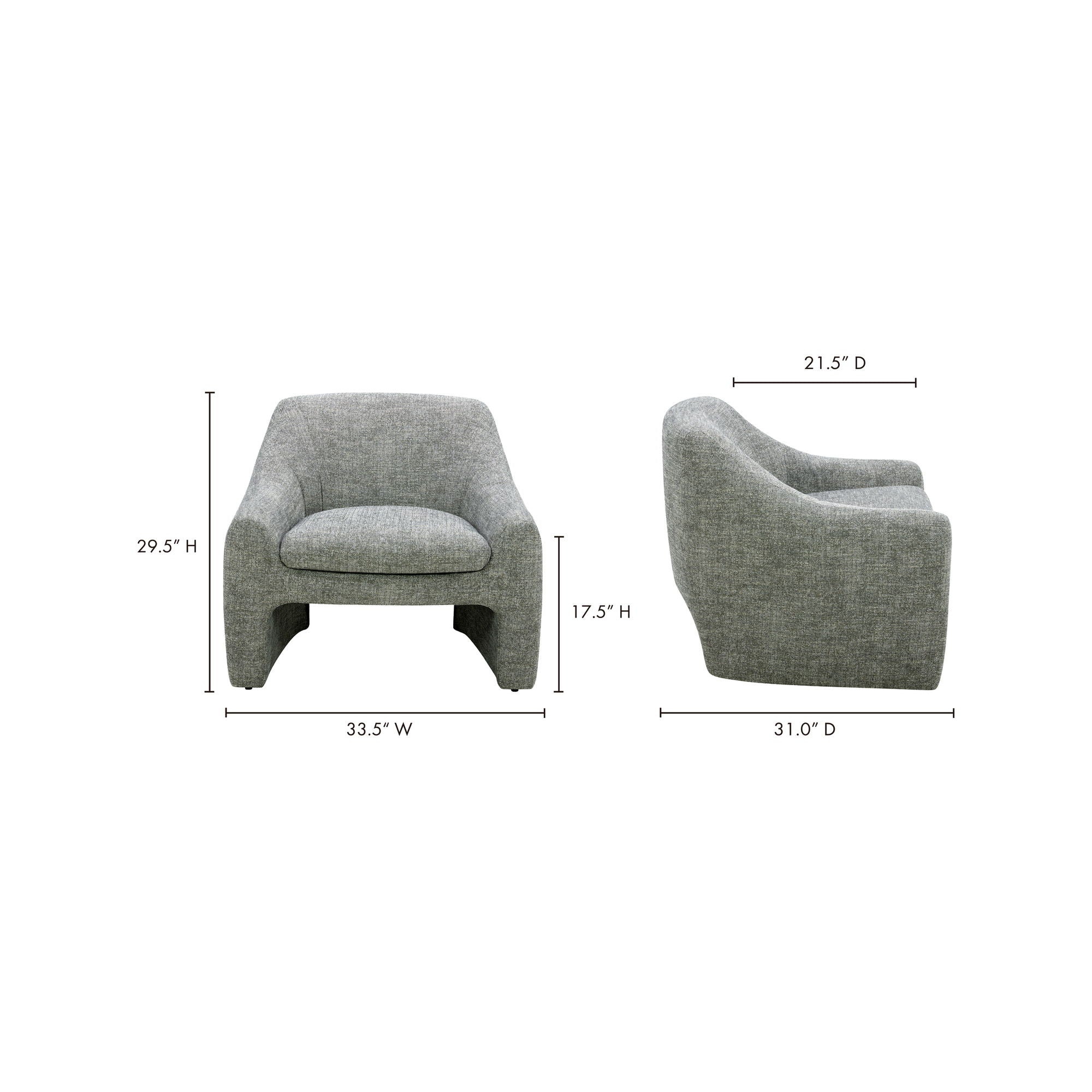 Kenzie - Fabric Accent Chair - Slated Moss