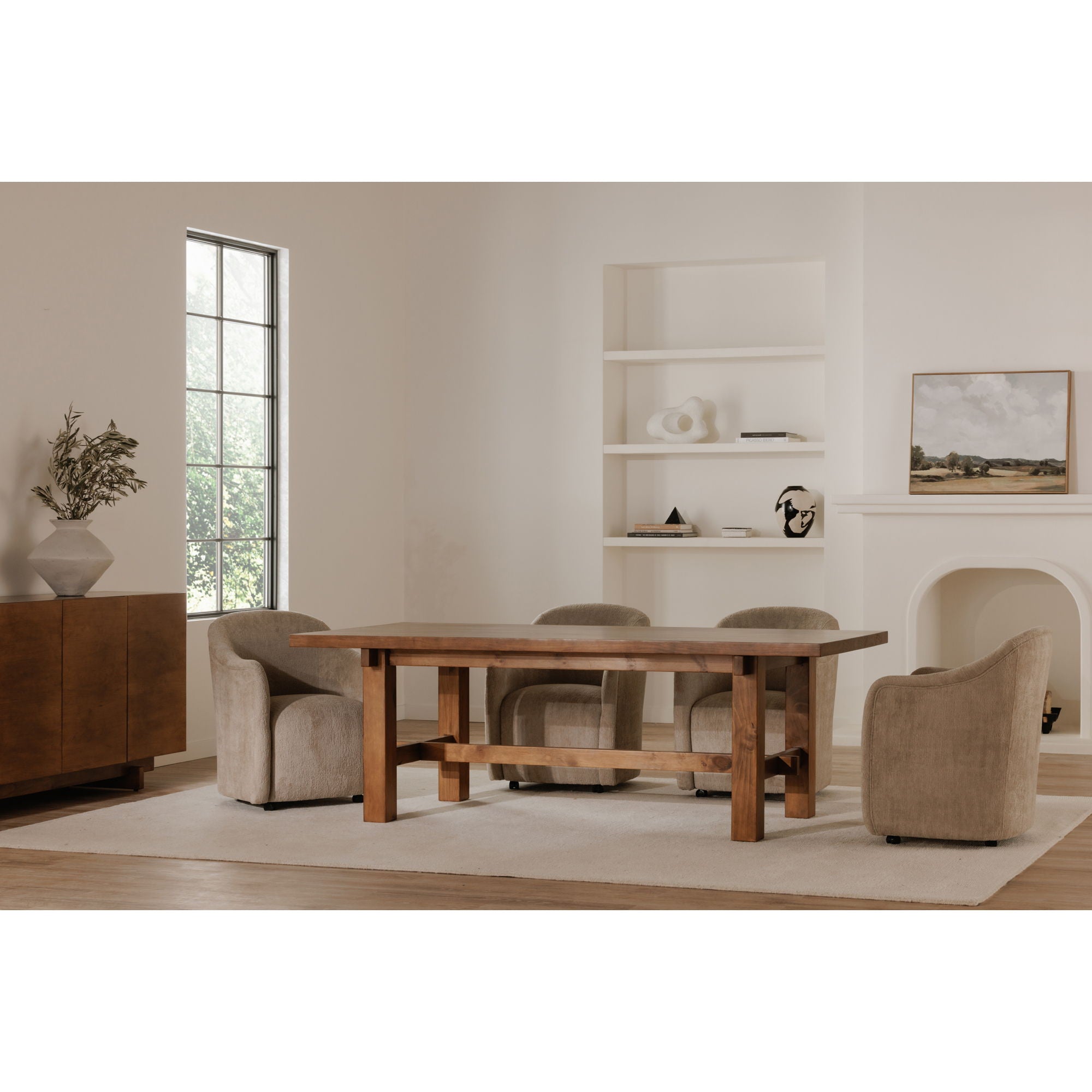 Drava - Rolling Dining Chair - Beige