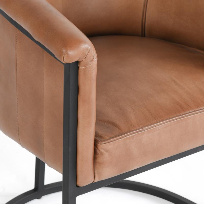 Hester - Leather Dining Chair - Tutor Brown