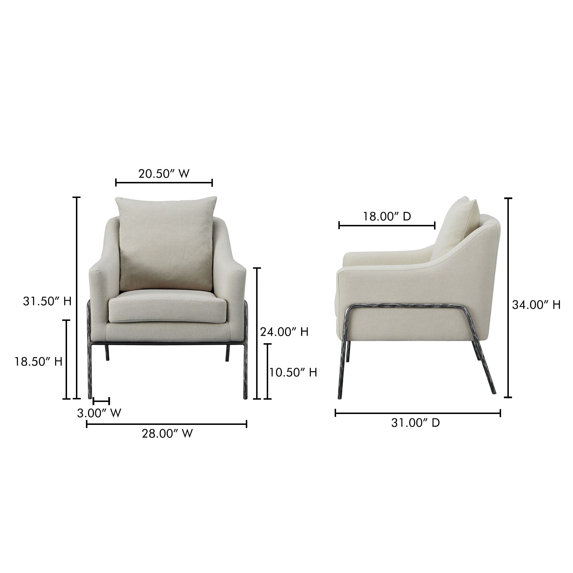 Archer - Accent Chair - Oat Linen Blend