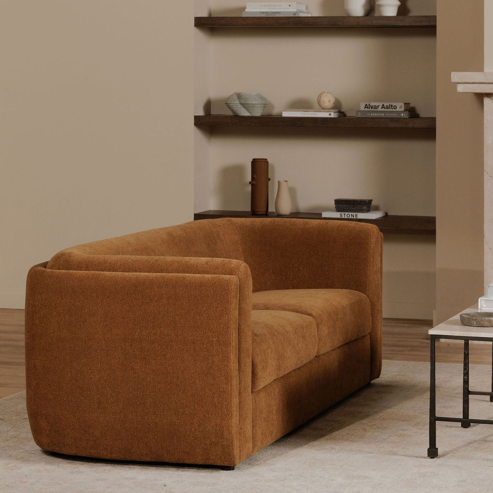 Alora - Fabric Sofa - Ochre Brown