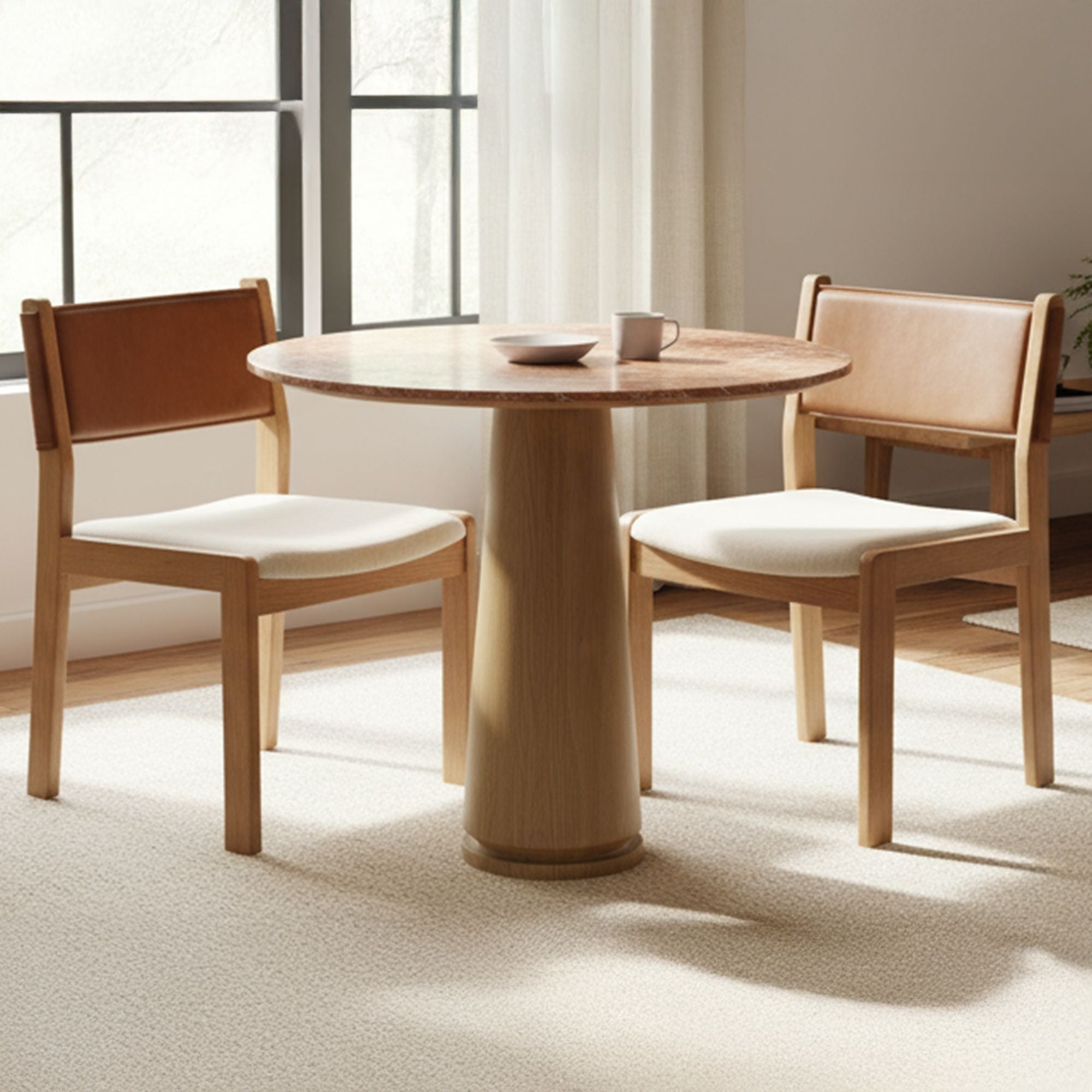 Carol - Leather Dining Chair (Set of 2) - Tan