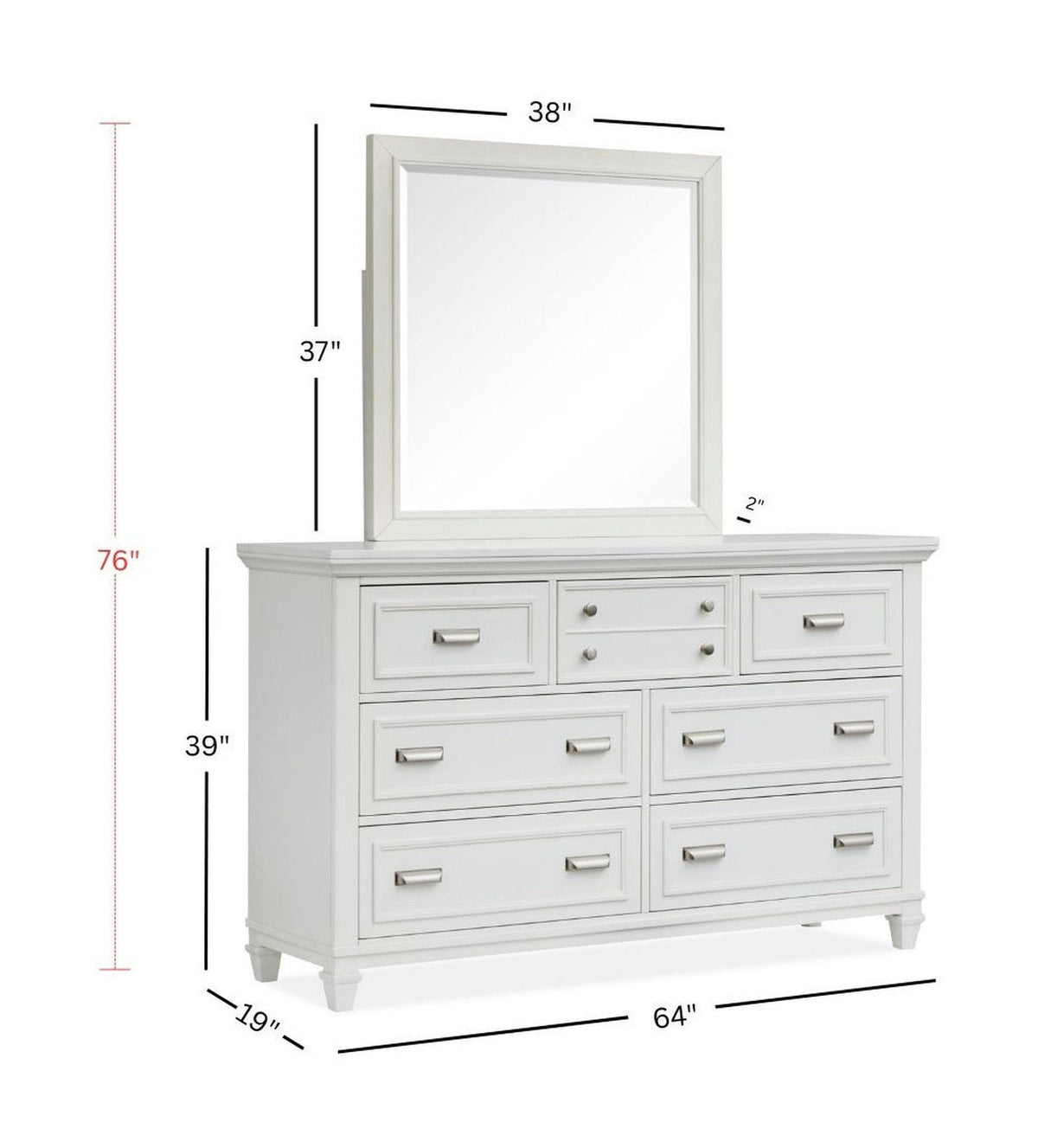 Charleston - Drawer Dresser With Landscape Mirror