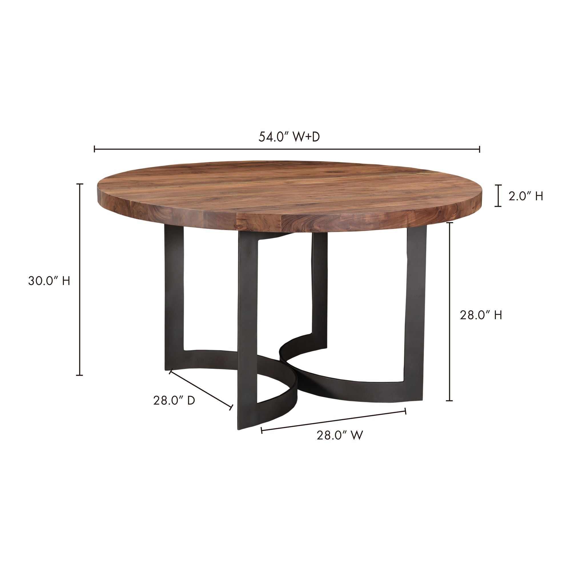 Bent - Round Dining Table - Natural Stain