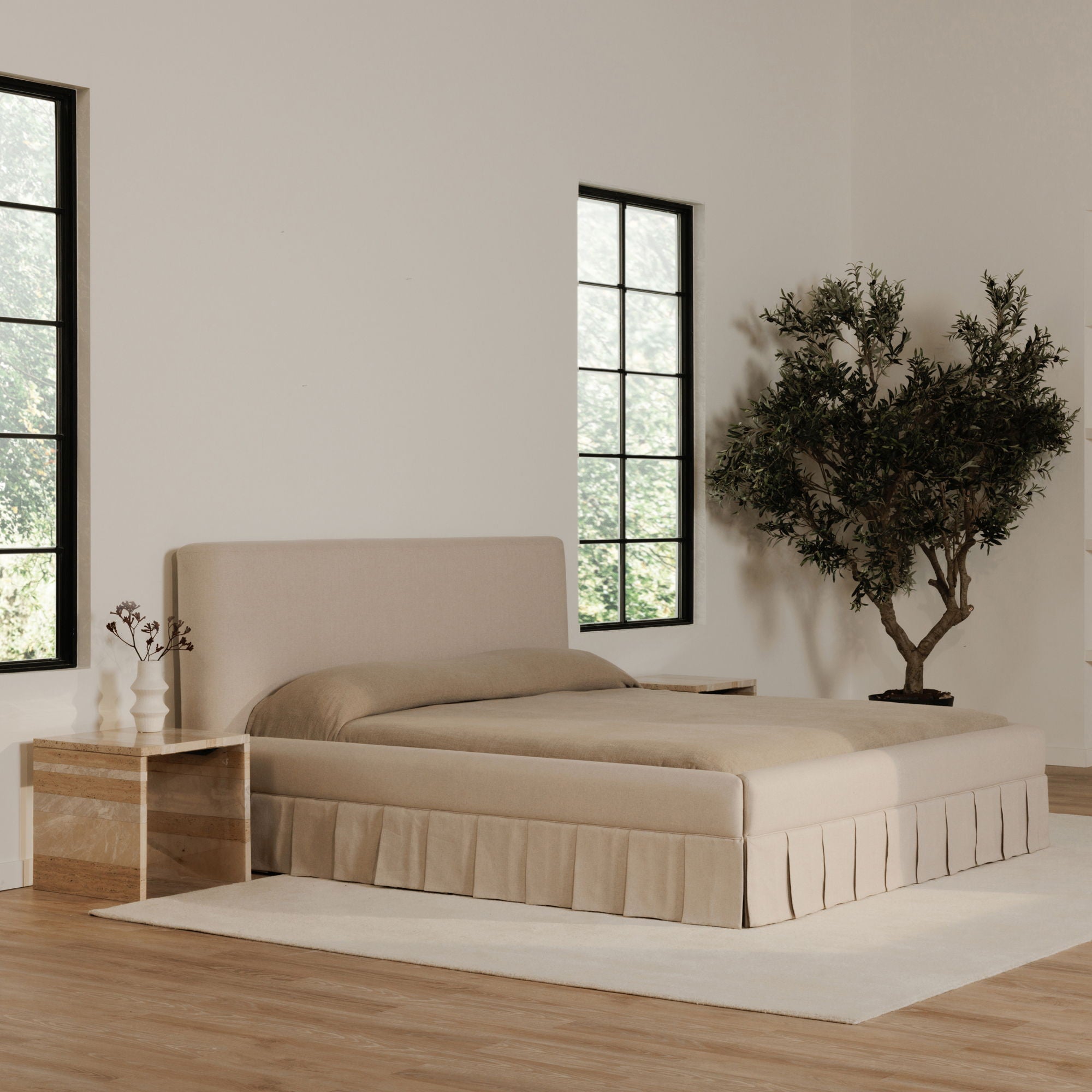Maren - King Bed - Beige