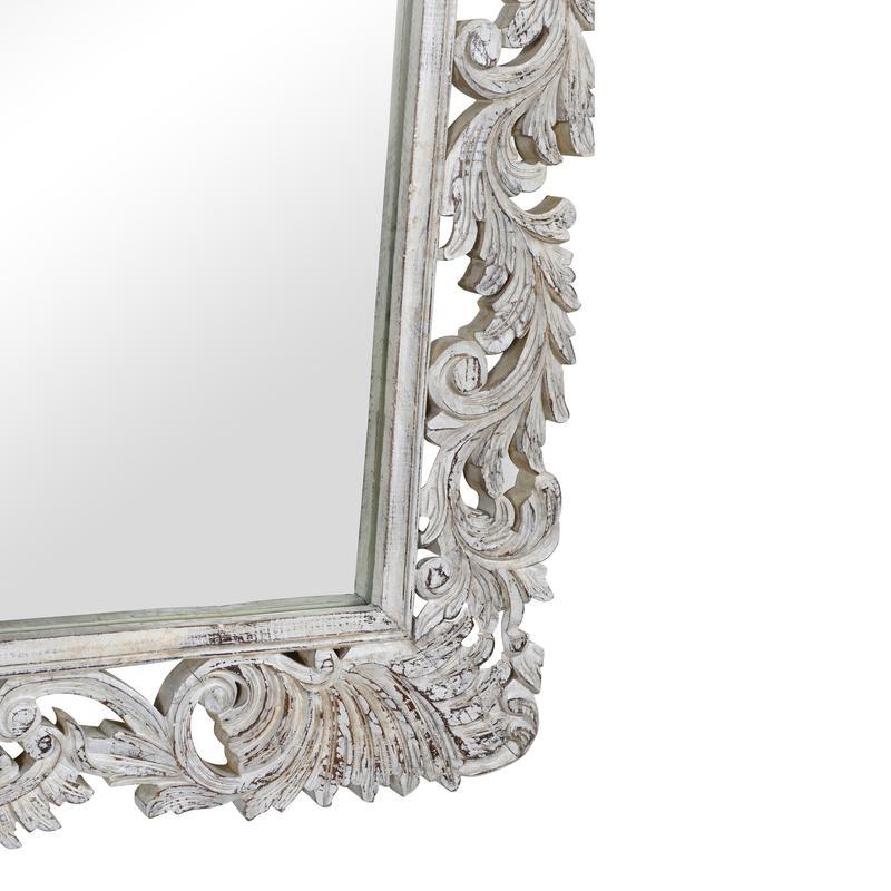 Sophia - Carved Mirror - White