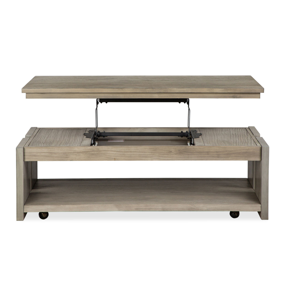 Conrad - Rectangular Lift Top Storage Cocktail Table With Casters - Stone Harbor Gray