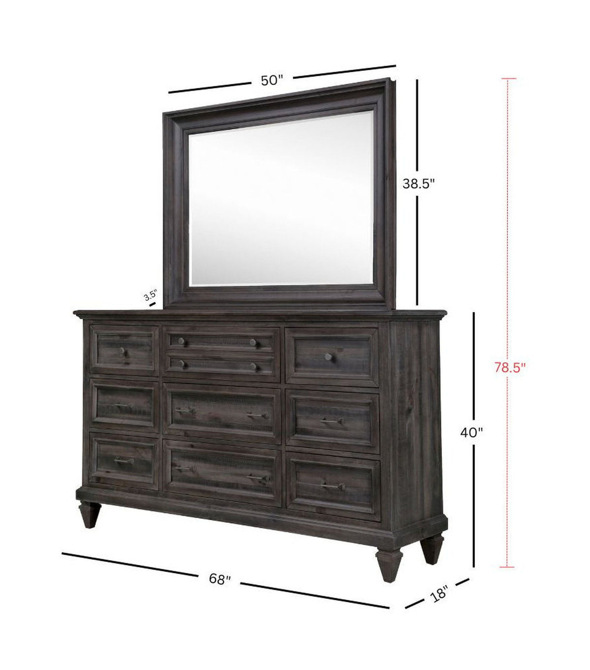 Calistoga - 9 Drawer Dresser