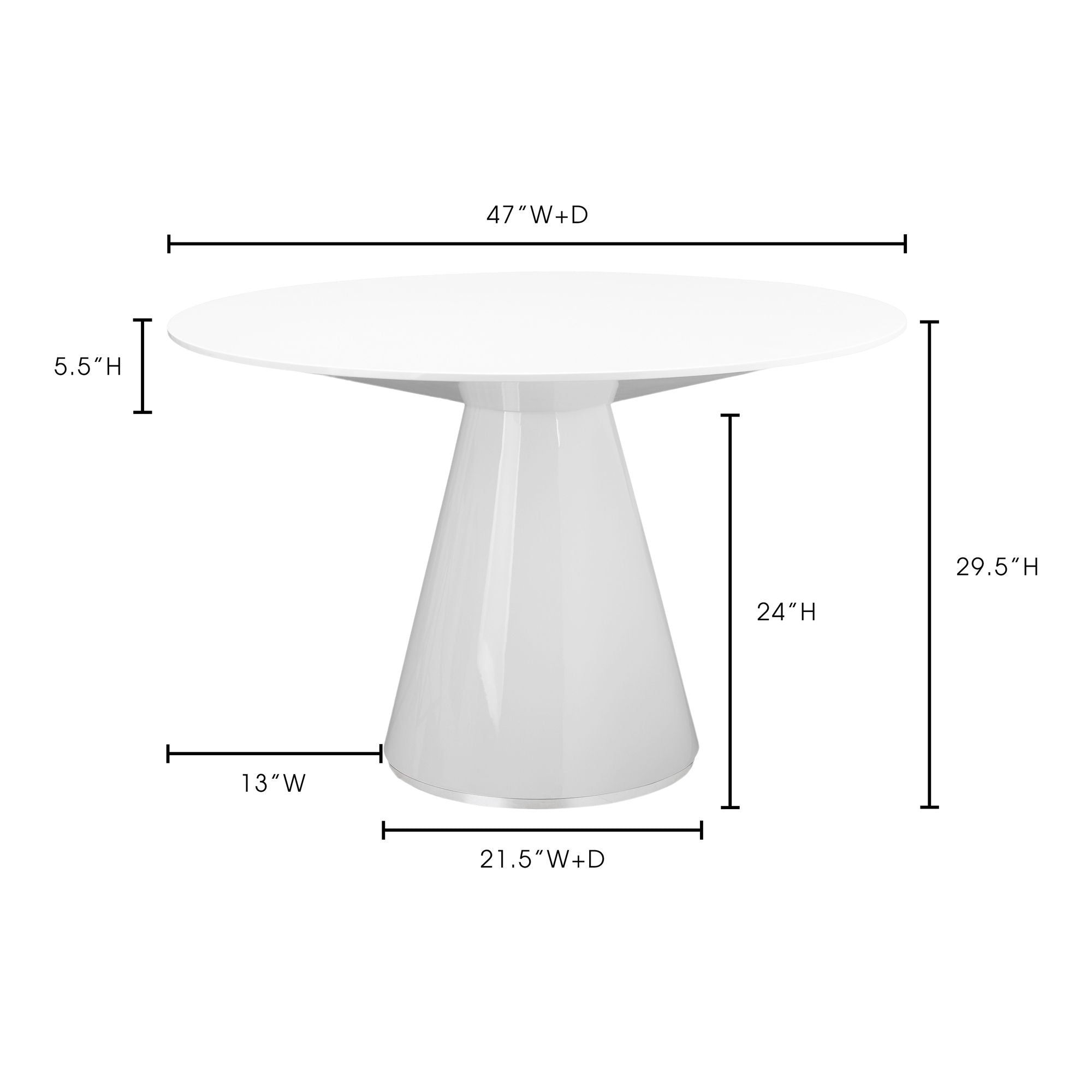 Otago - Round Dining Table - White