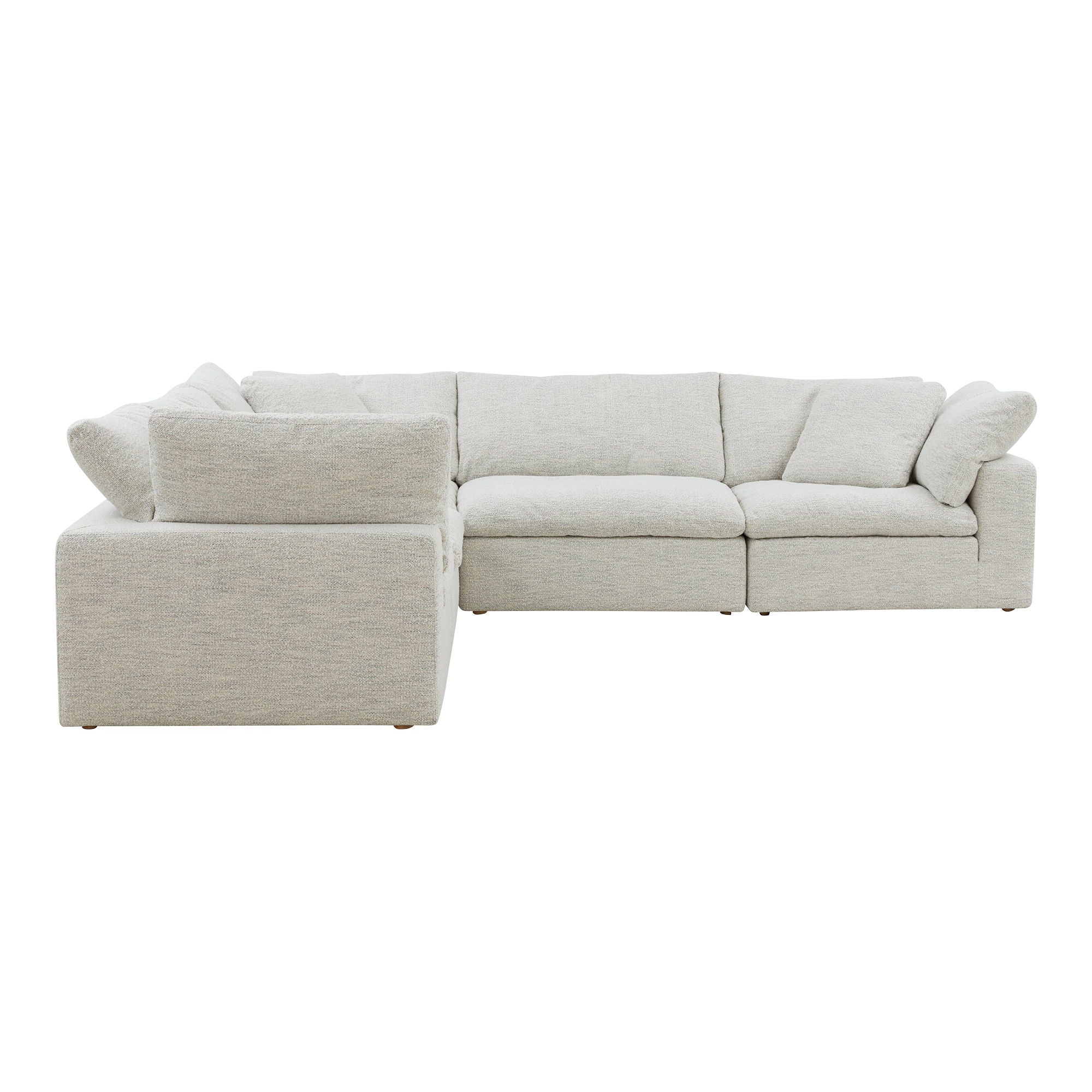 Clay - Classic L Modular Sectional - Pearl Silver