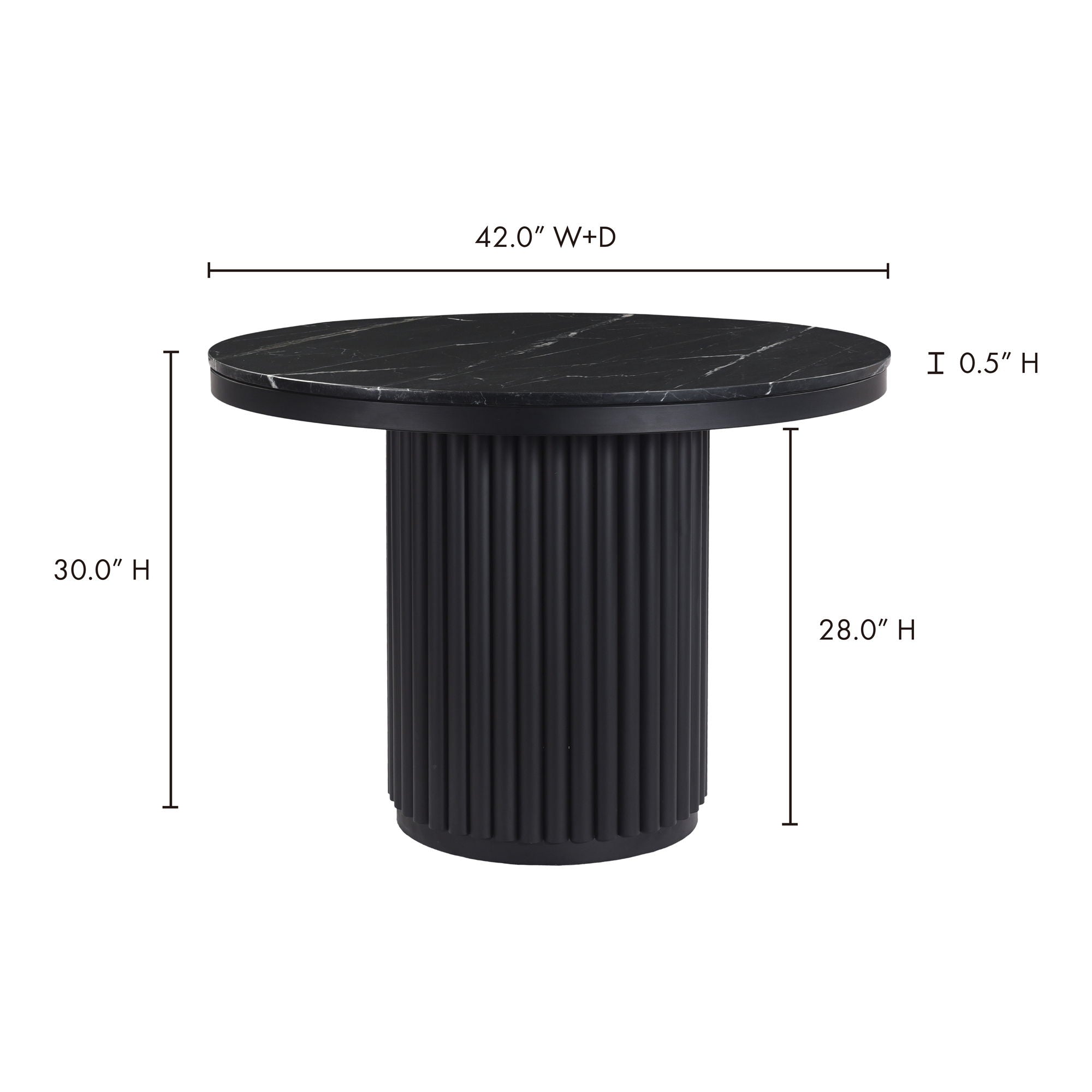 Tower - Dining Table - Black - Iron