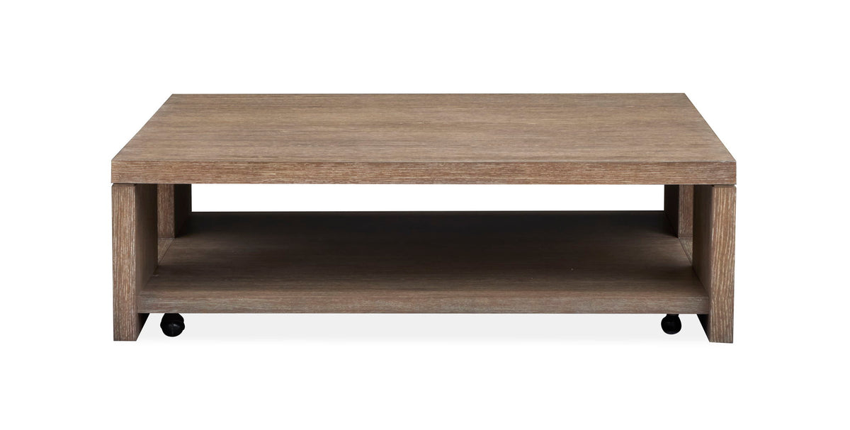 Cypress - Square Cocktail Table With Casters - Spiced Brown