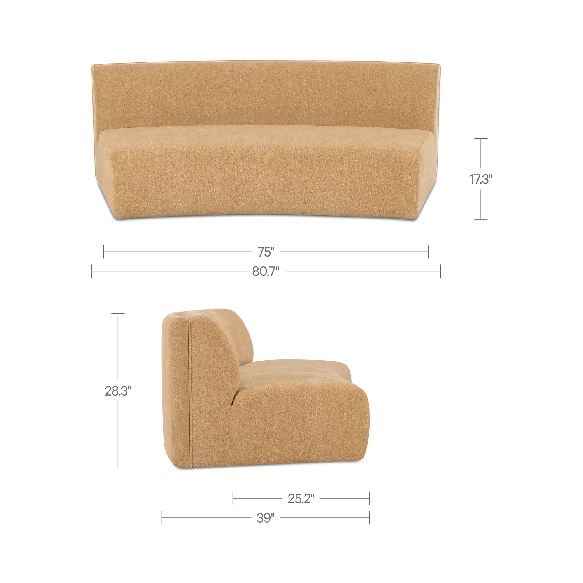 Naomi - Concave Sofa - Golden Yellow