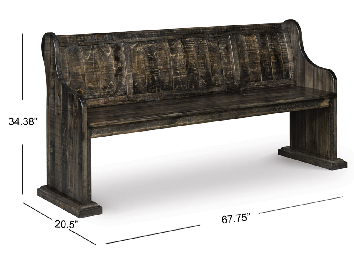 Bellamy - Bench With Back - Peppercorn