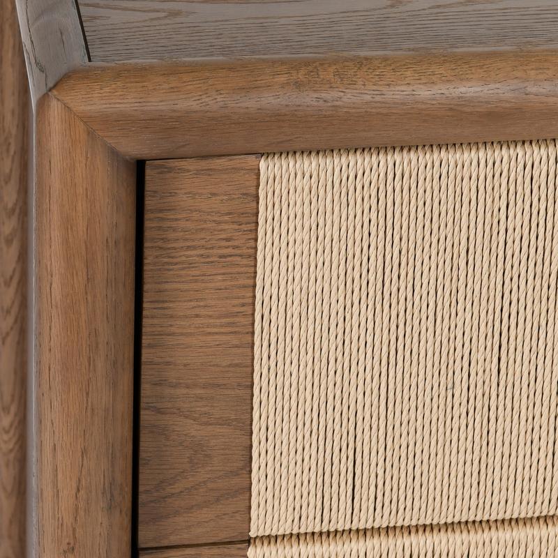 Corda - Oak Wood 6 Drawer Dresser - Brown/Natural