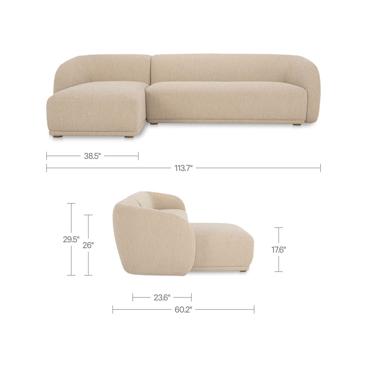 Faye - Left Sectional - Beige