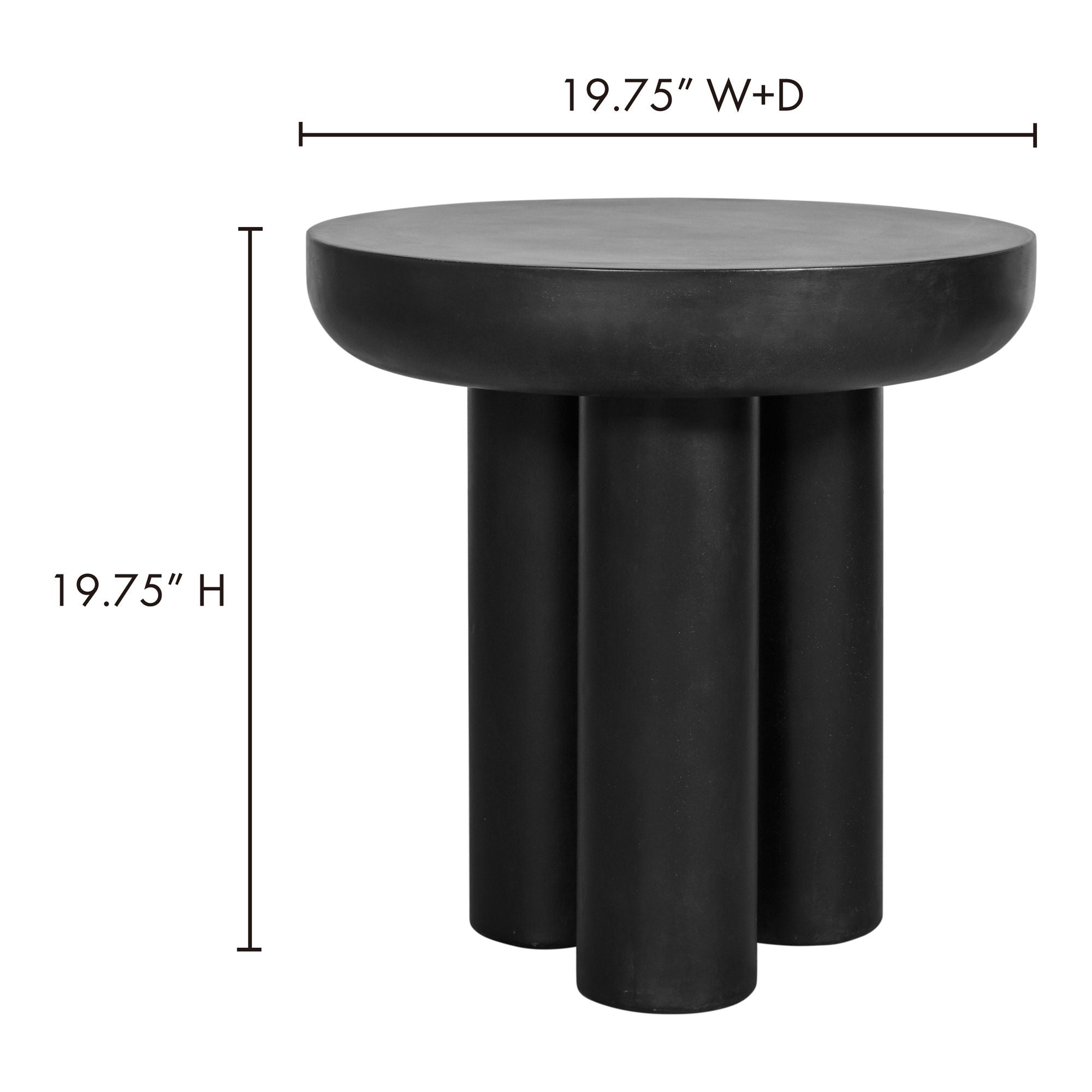 Rocca - Cement Side Table - Black