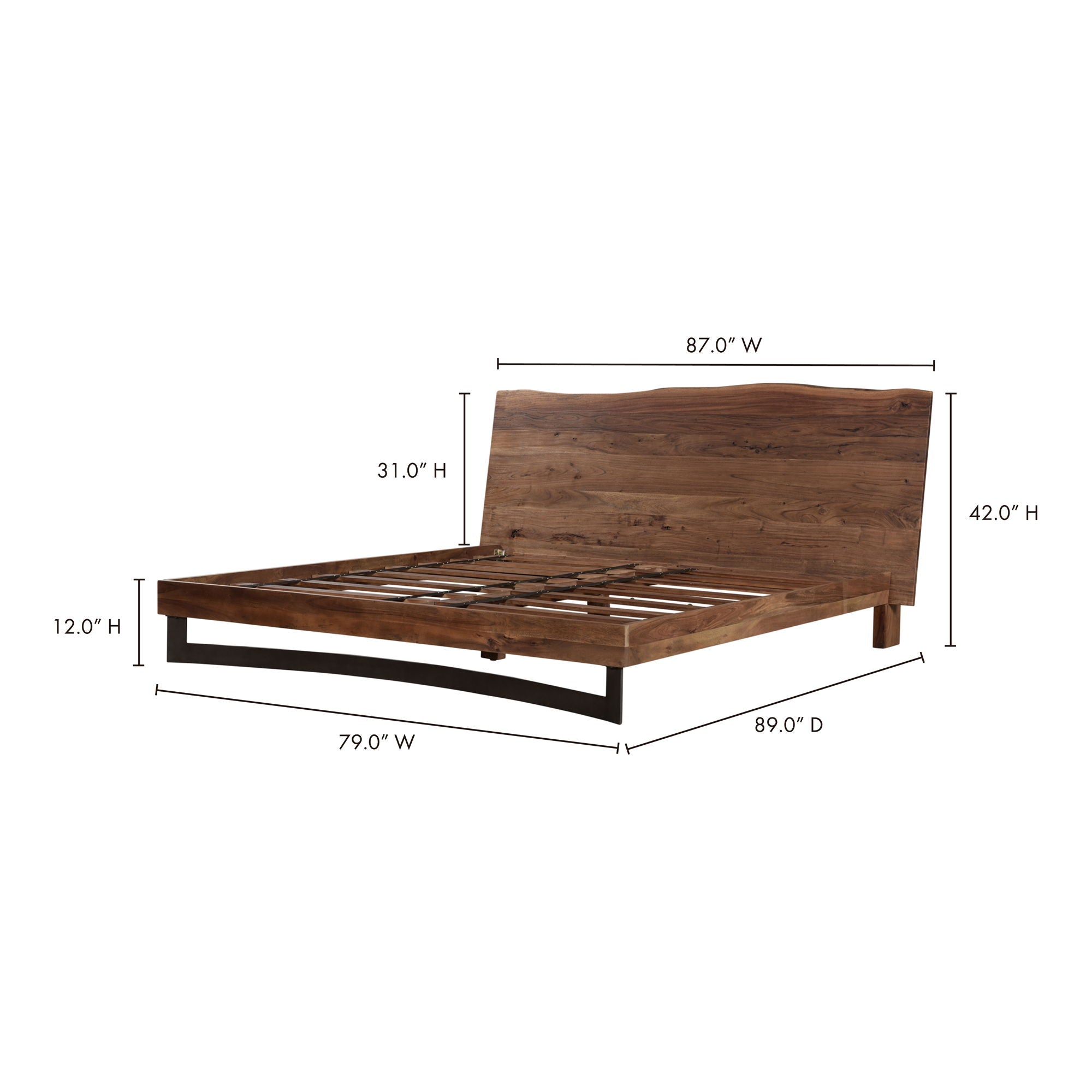 Bent - King Size Bed - Natural Stain