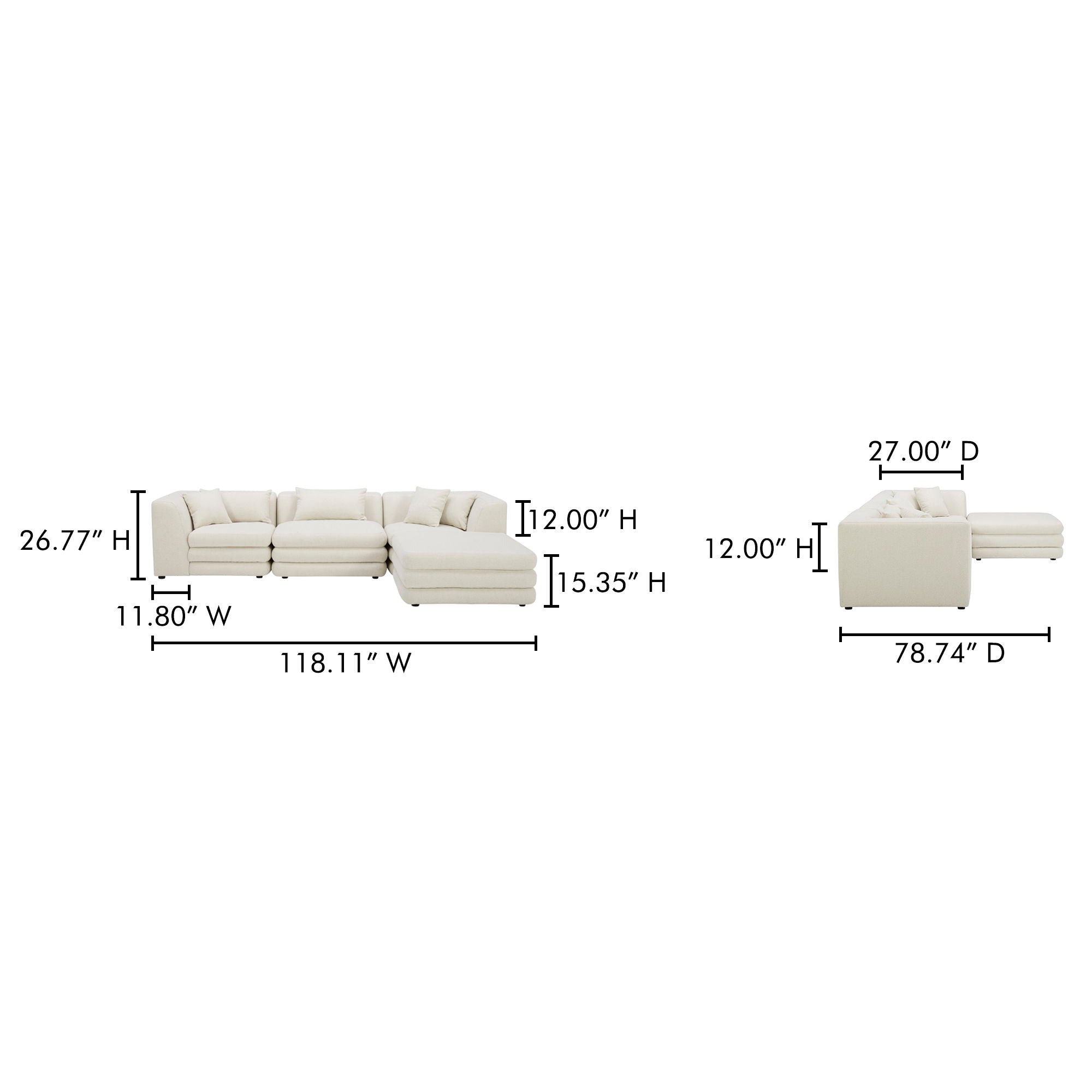 Lowtide - Lounge Modular Sectional - Warm White