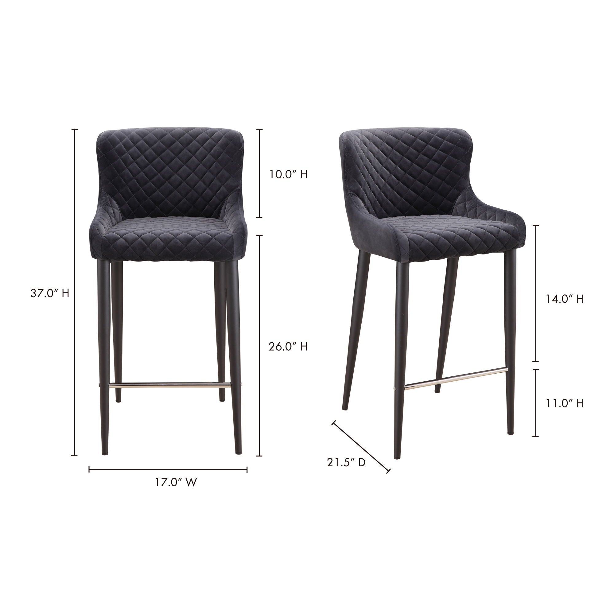 Etta - Counter Stool - Dark Gray