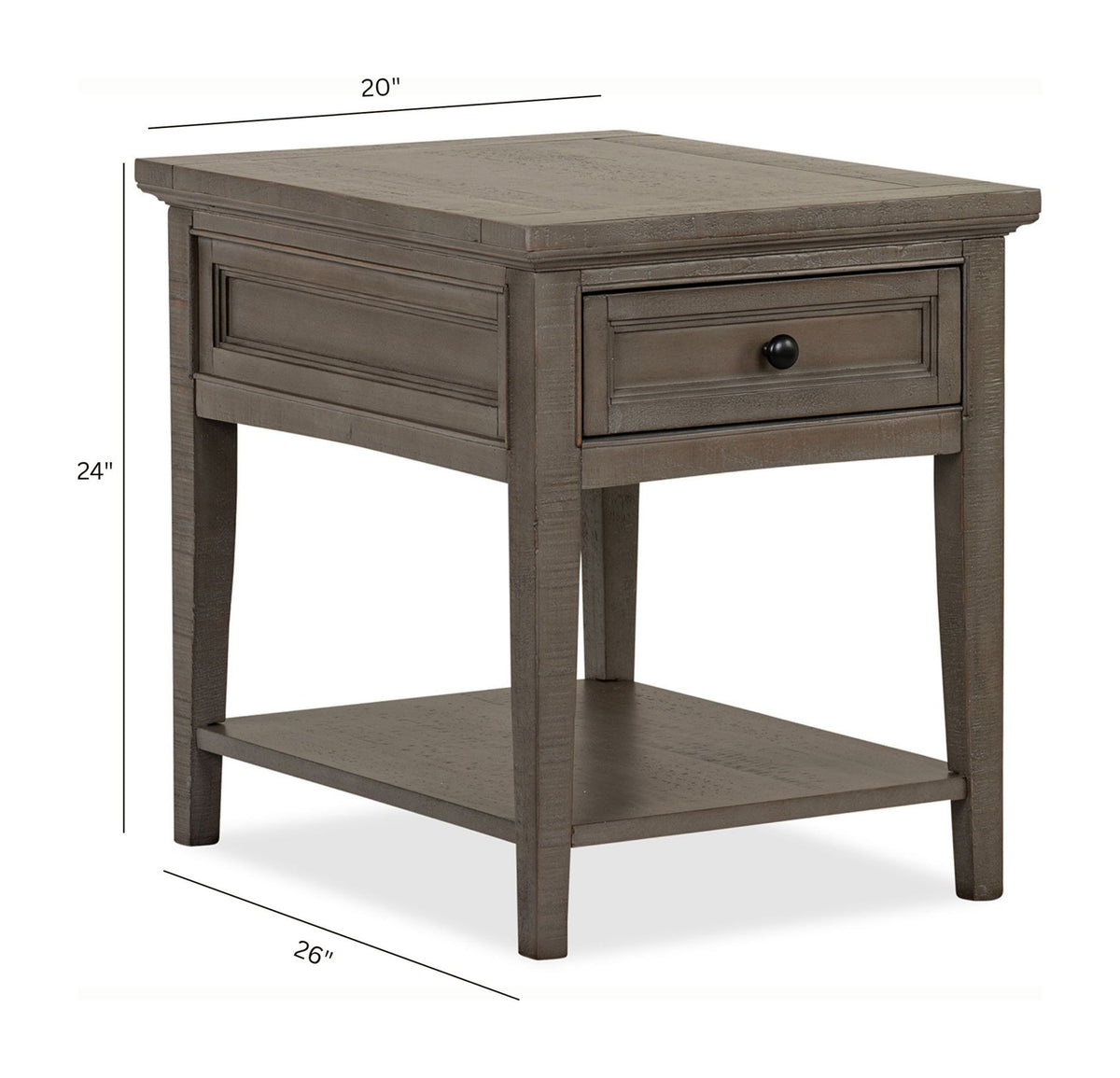 Paxton Place - Rectangular End Table - Dovetail Gray