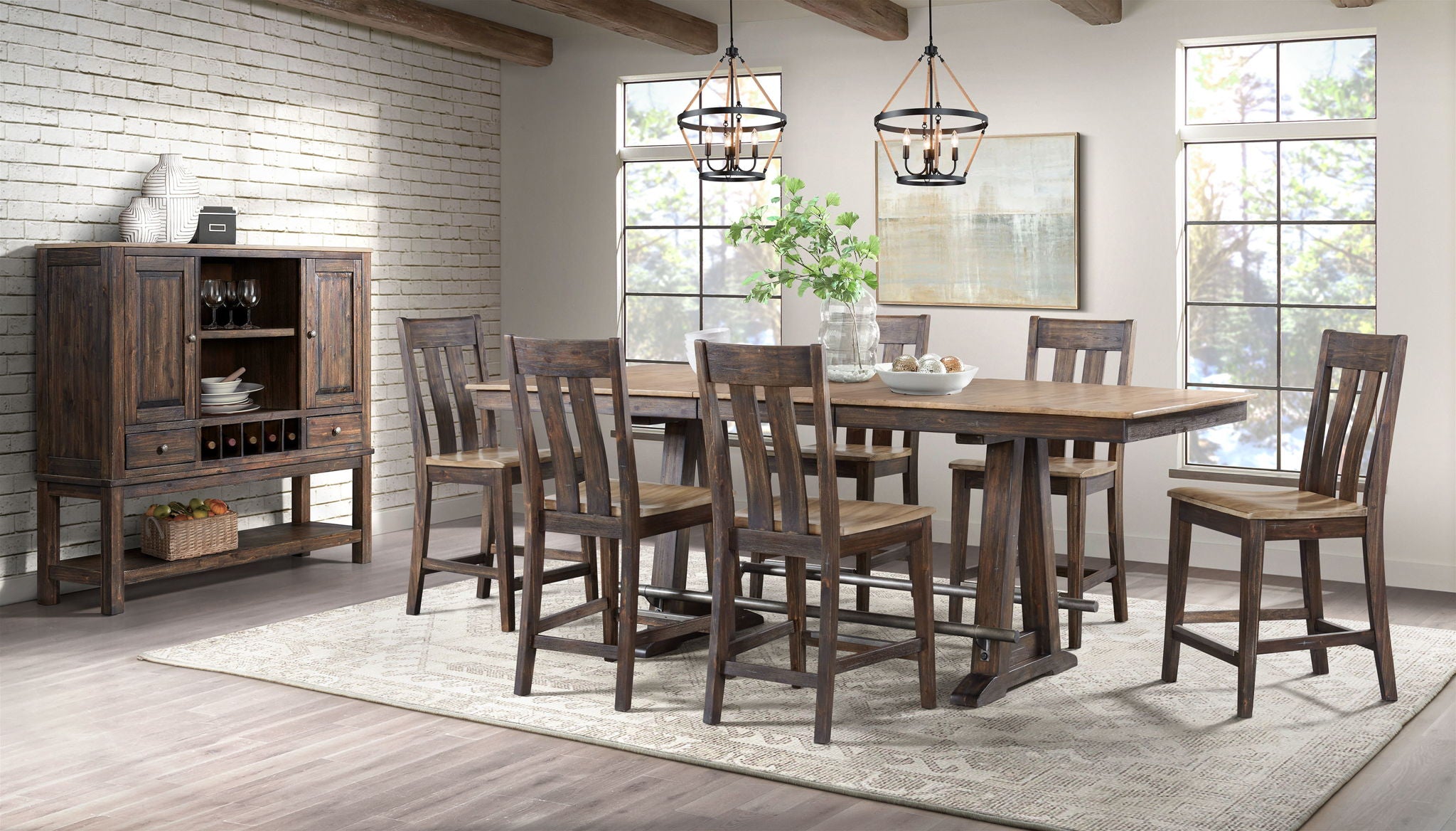 Transitions - Counter Trestle Table - Driftwood / Sable