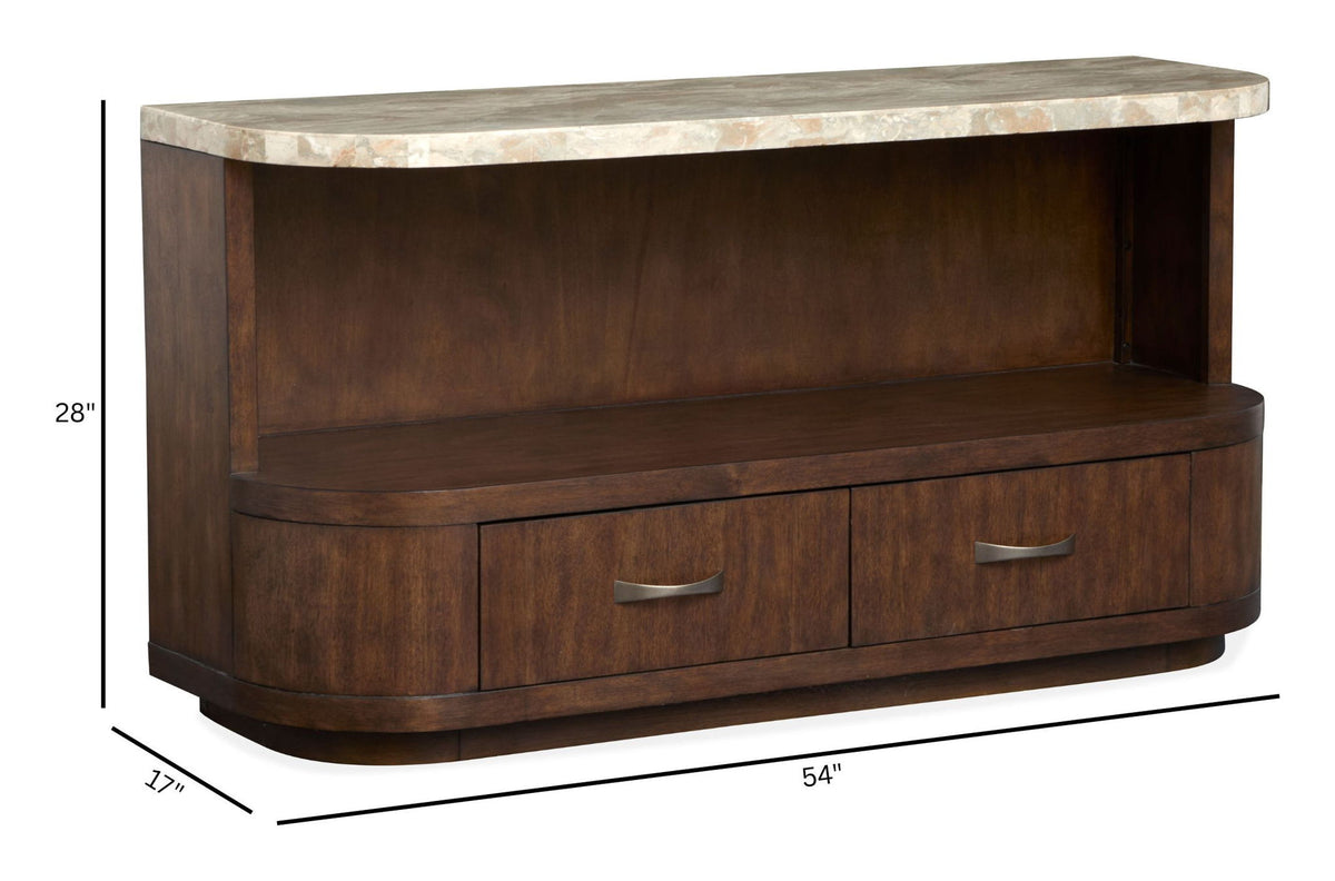 McPherson - Demilune Sofa Table - Burnt Umber