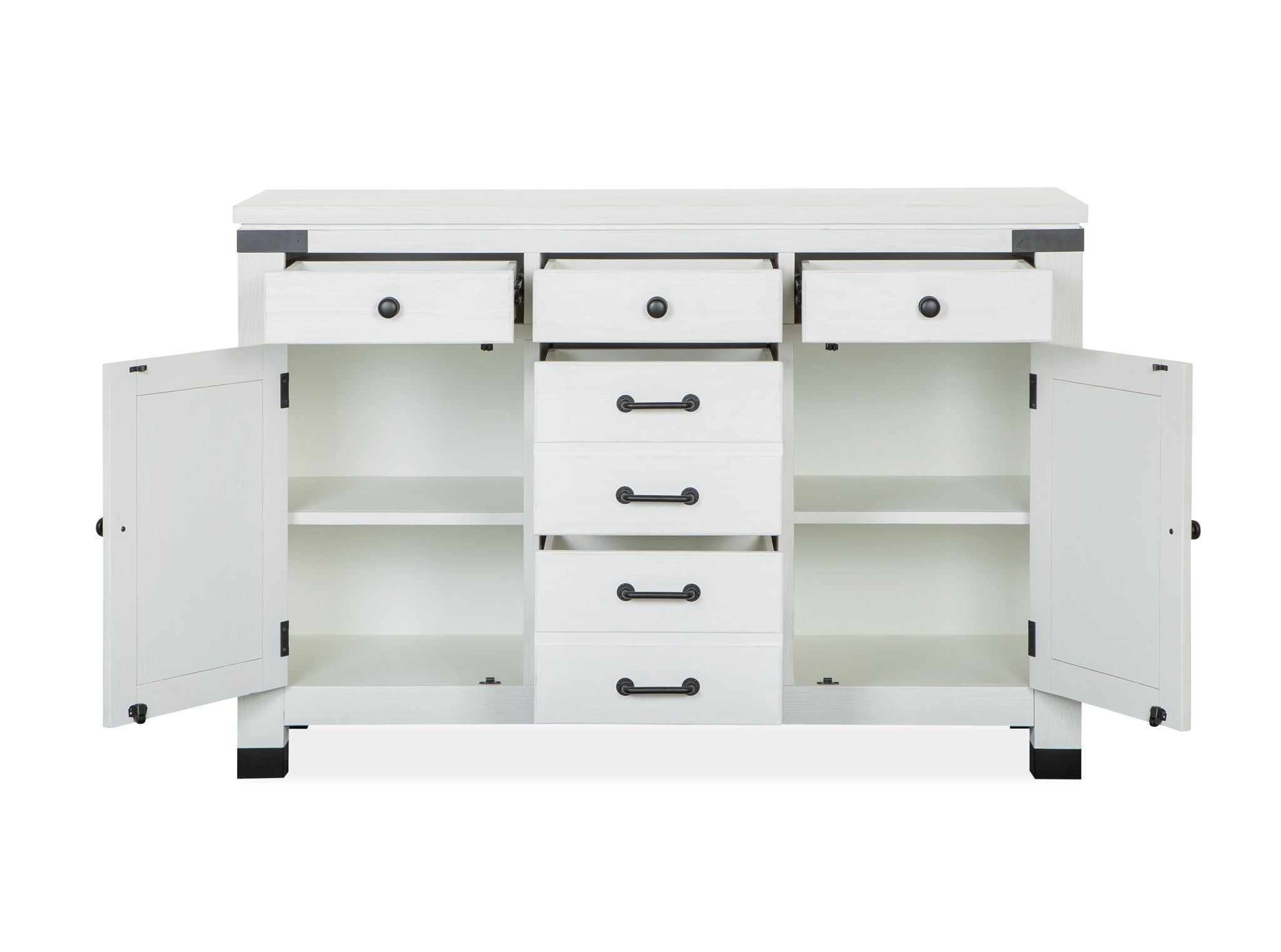 Harper Springs - Server With Hutch - Silo White