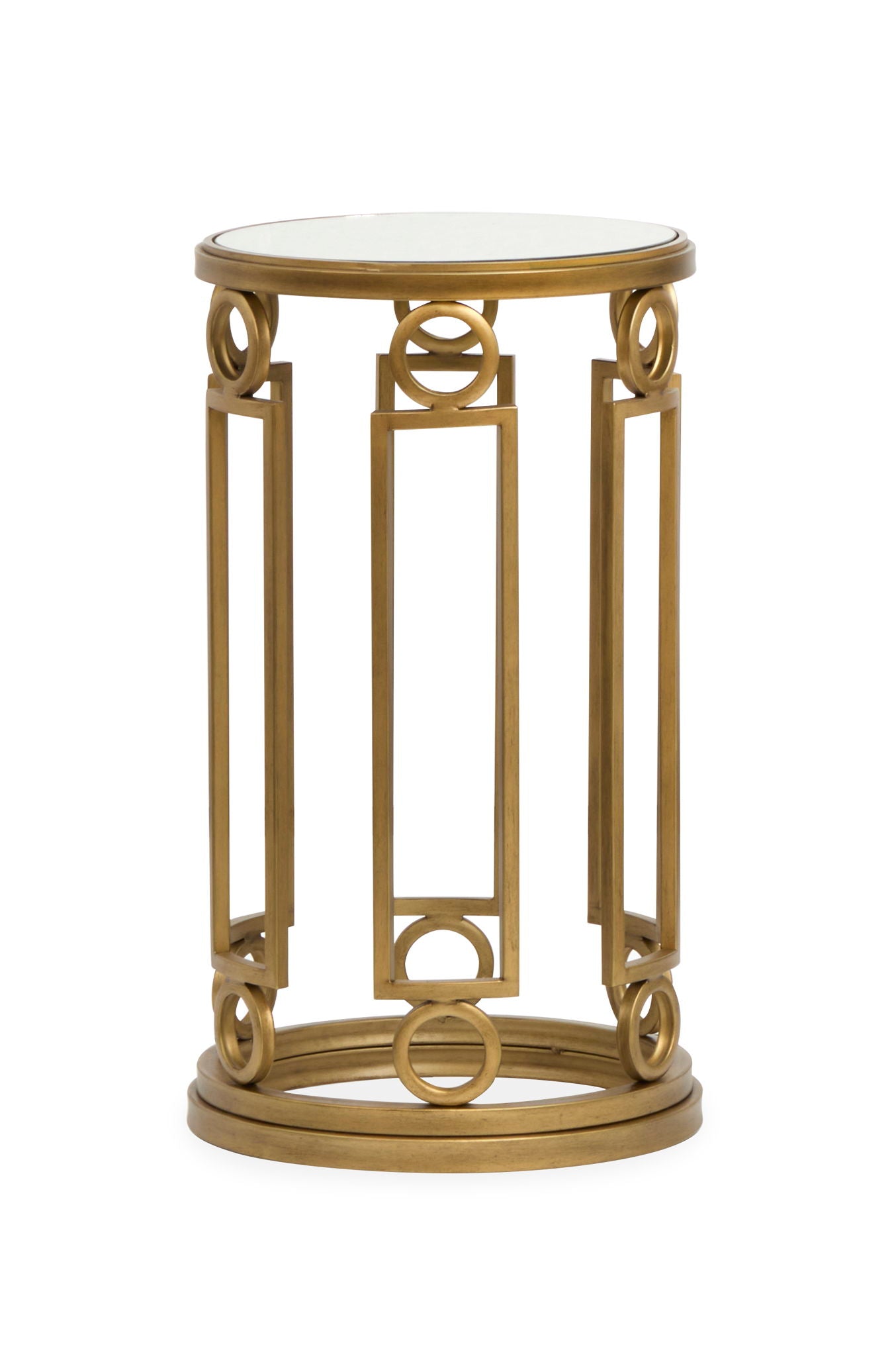Lorena - Round Accent Table - Burnished Brass