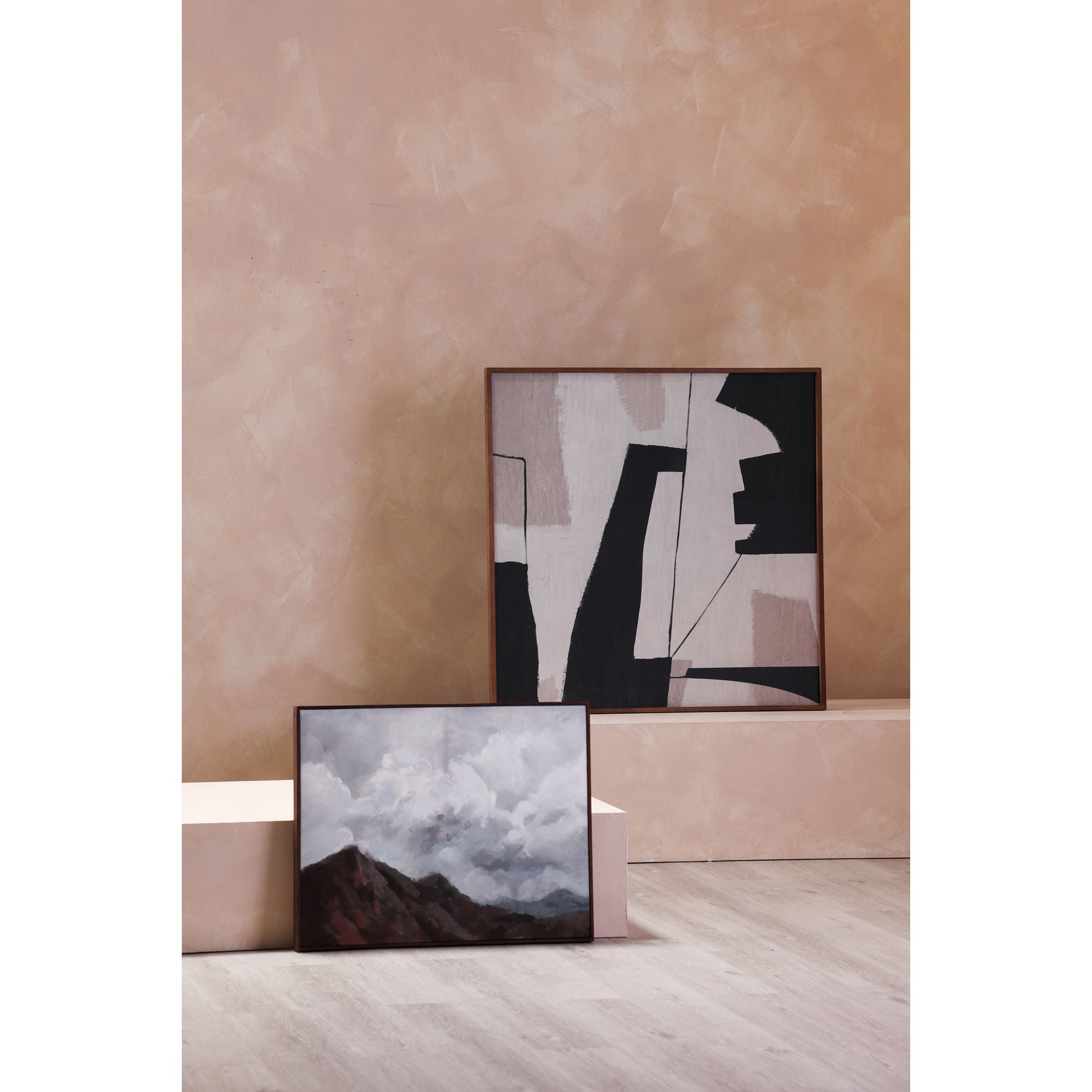 Nostalgia - Framed Painting Warm Palette - White / Dark Gray