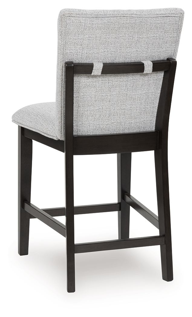 Neymorton - Dark Grayish Brown - 5 Pc. - Rectangular Dining Room Counter Table, 4 Barstools