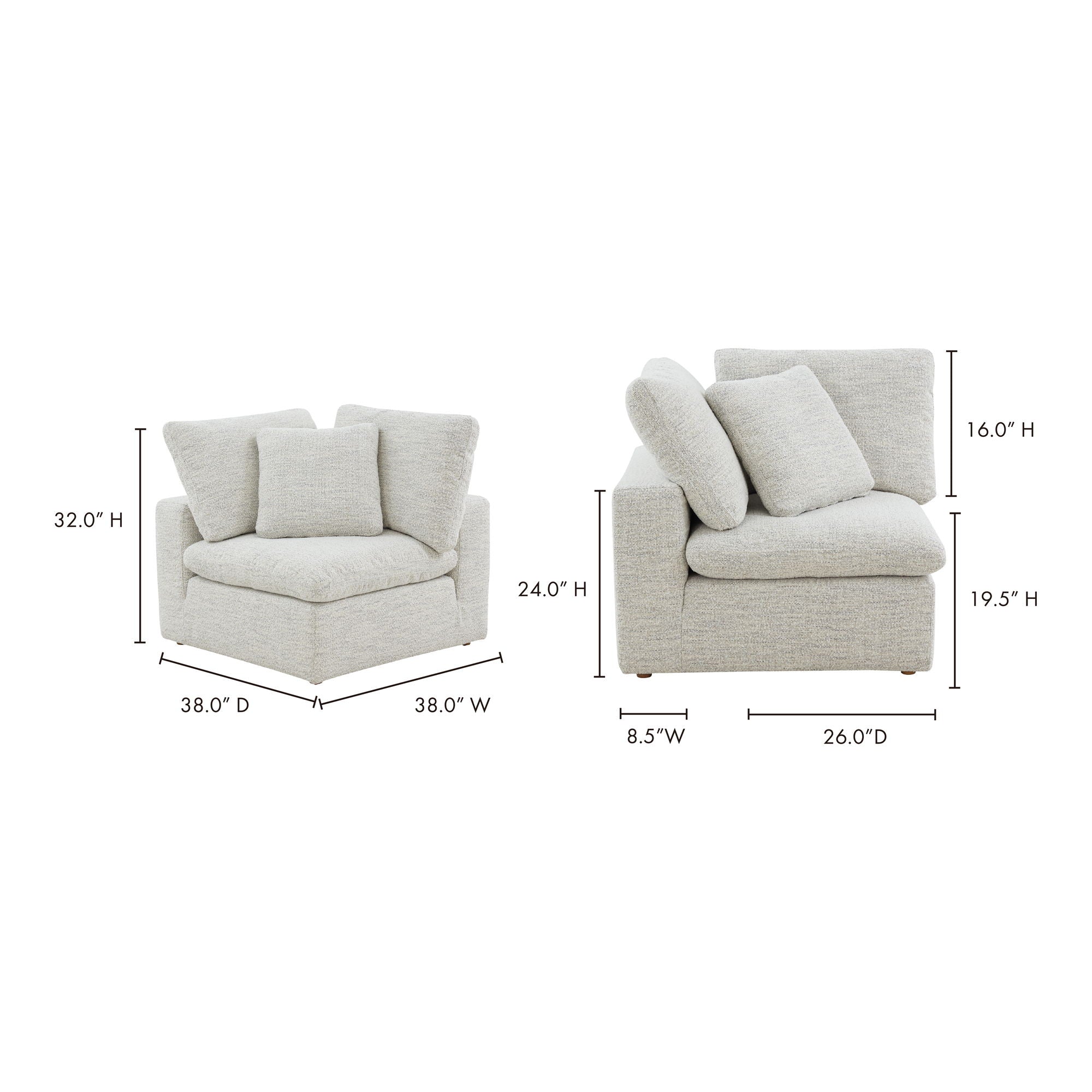 Terra - Condo Corner Chair - White