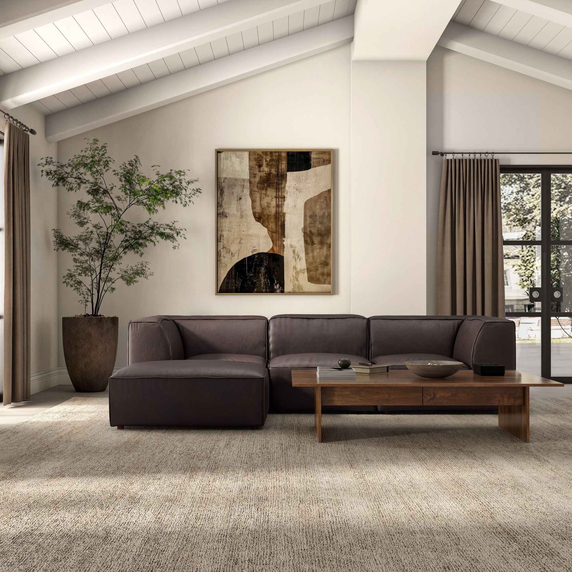 Form - Corner Chair - Espresso Brown