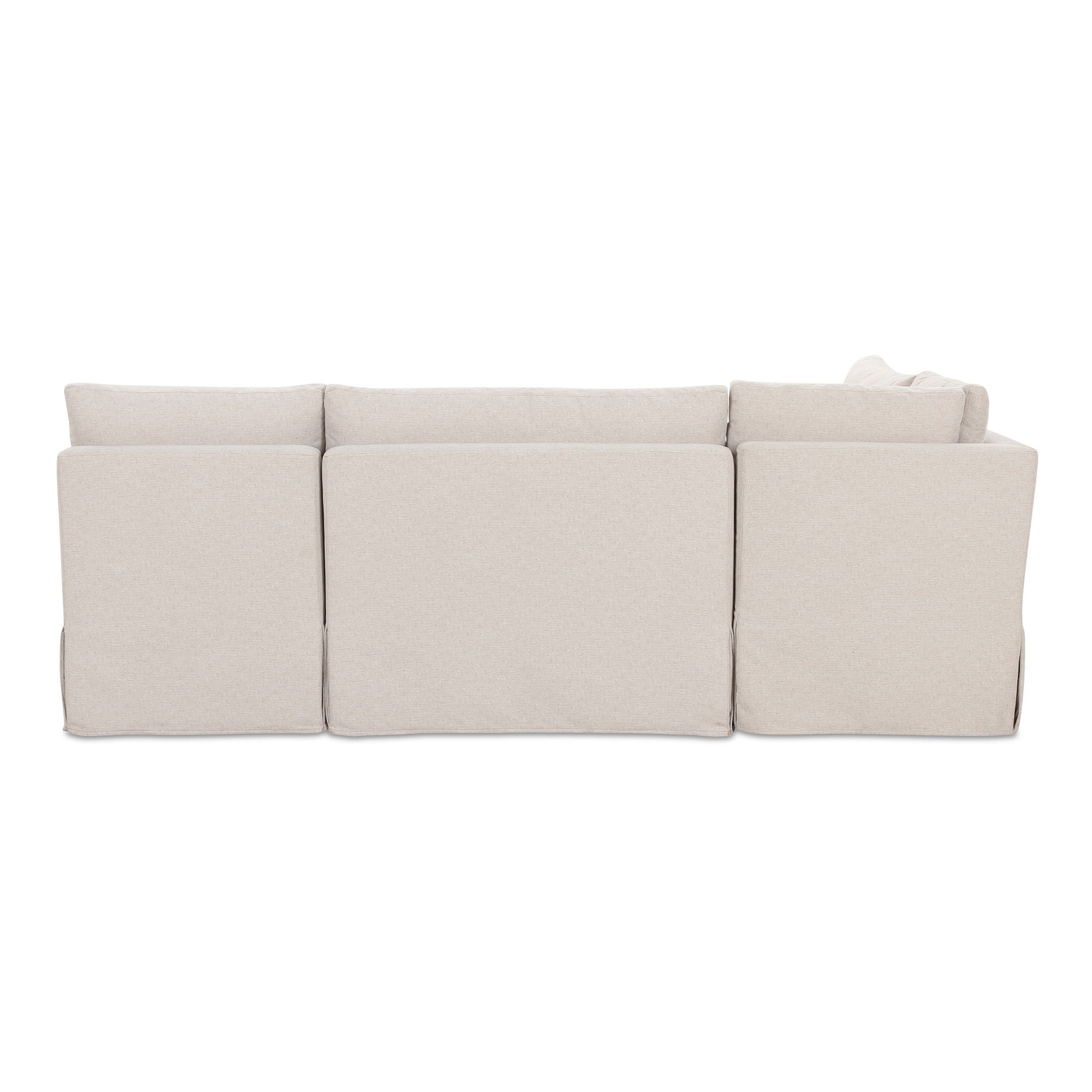 Fable - Slipcover Dining Banquette L-Shape Sectional With Slipper Chair - Beige