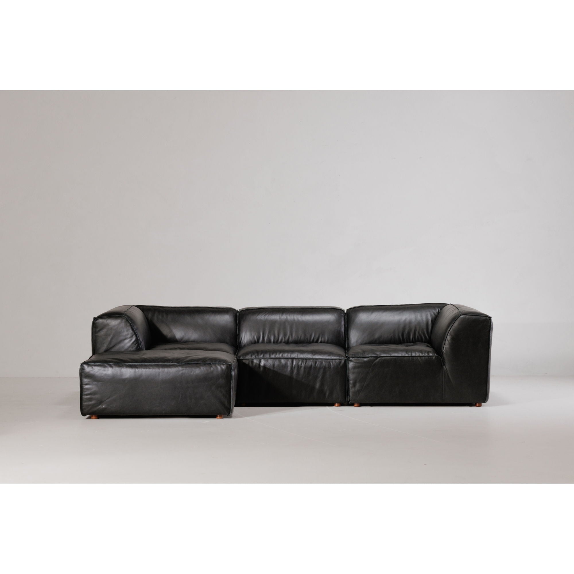 Form - Lounge Modular Leather Sectional - Vantage Black