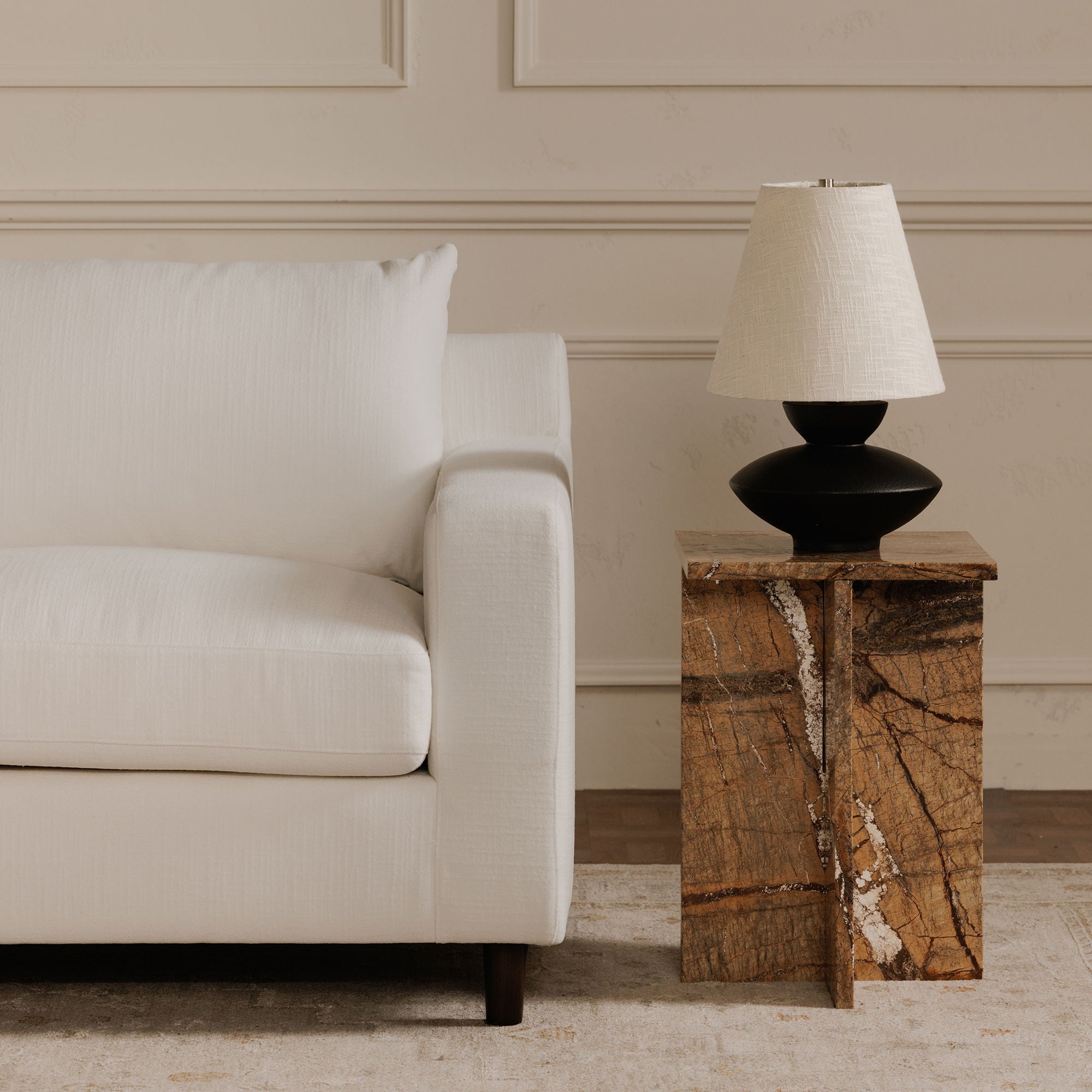 Hutton - Right Sectional - White