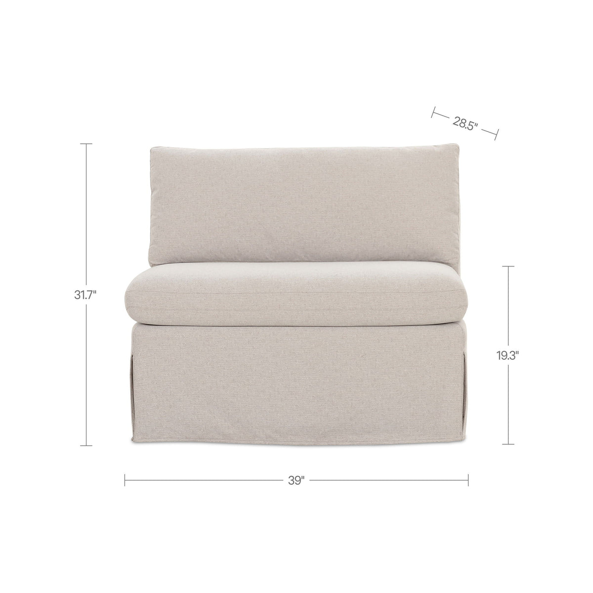Fable - Slipcover Dining Chair And Half - Beige