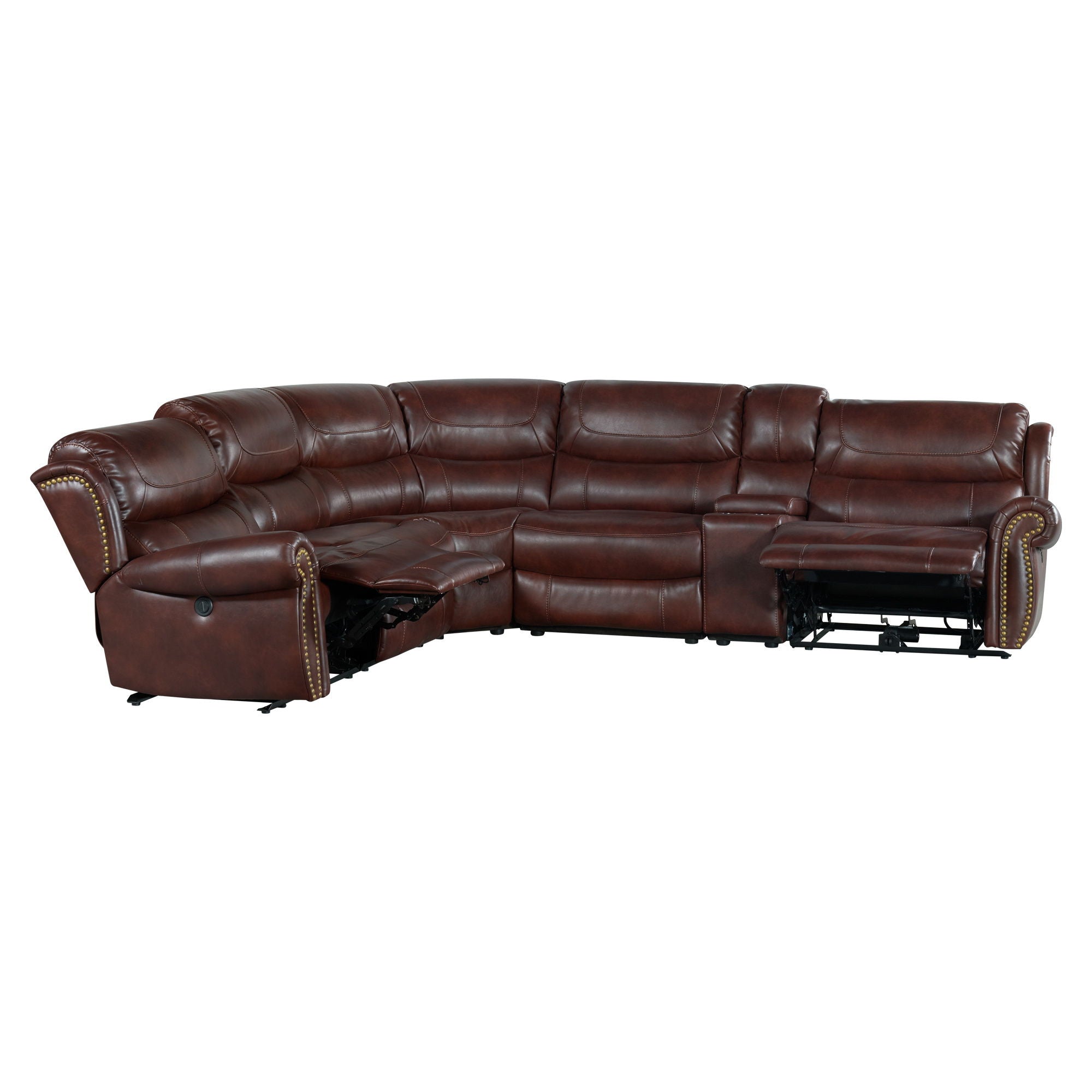 Hyde Park - Sectional Set - Banner Mahogany