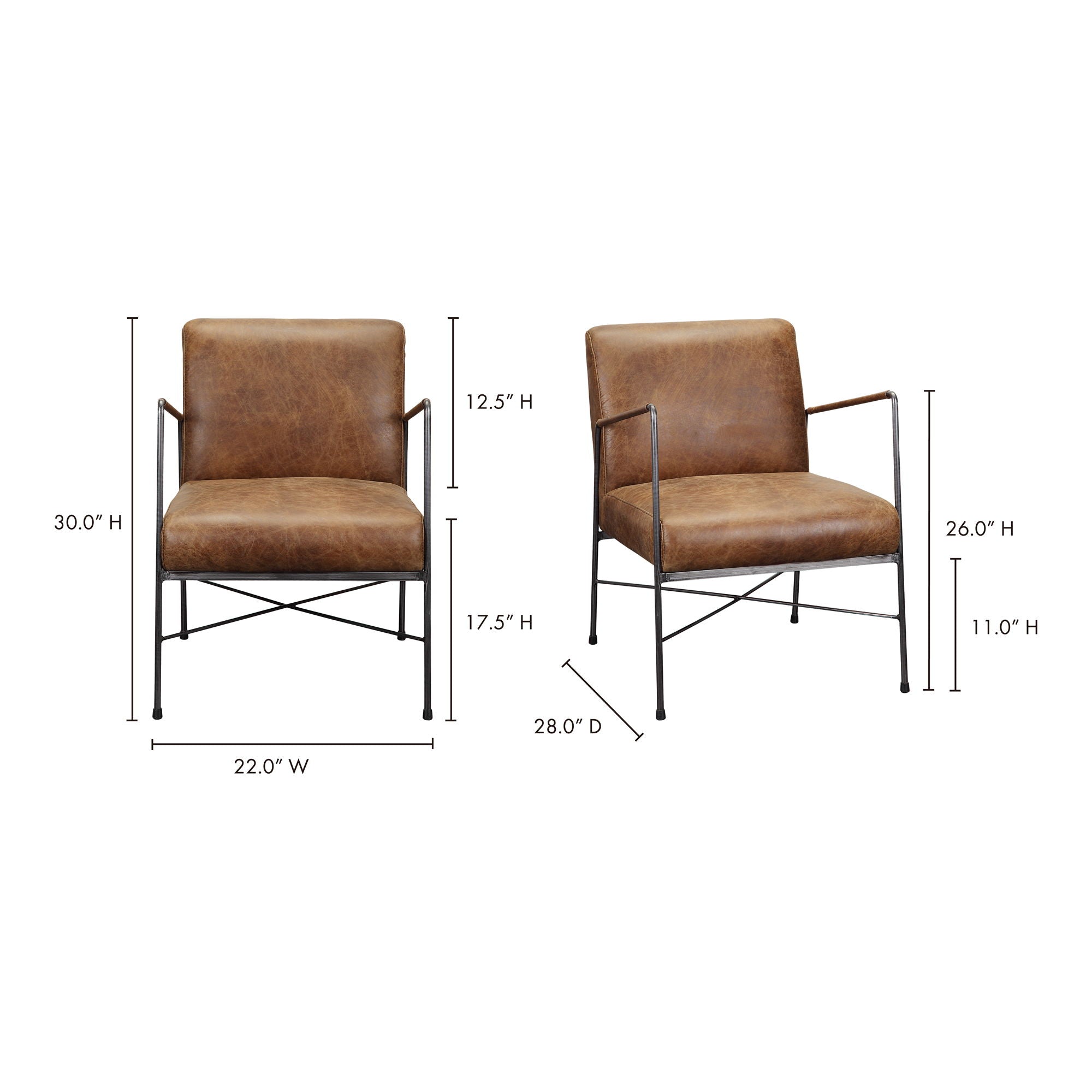 Dagwood - Leather Armchair - Light Brown