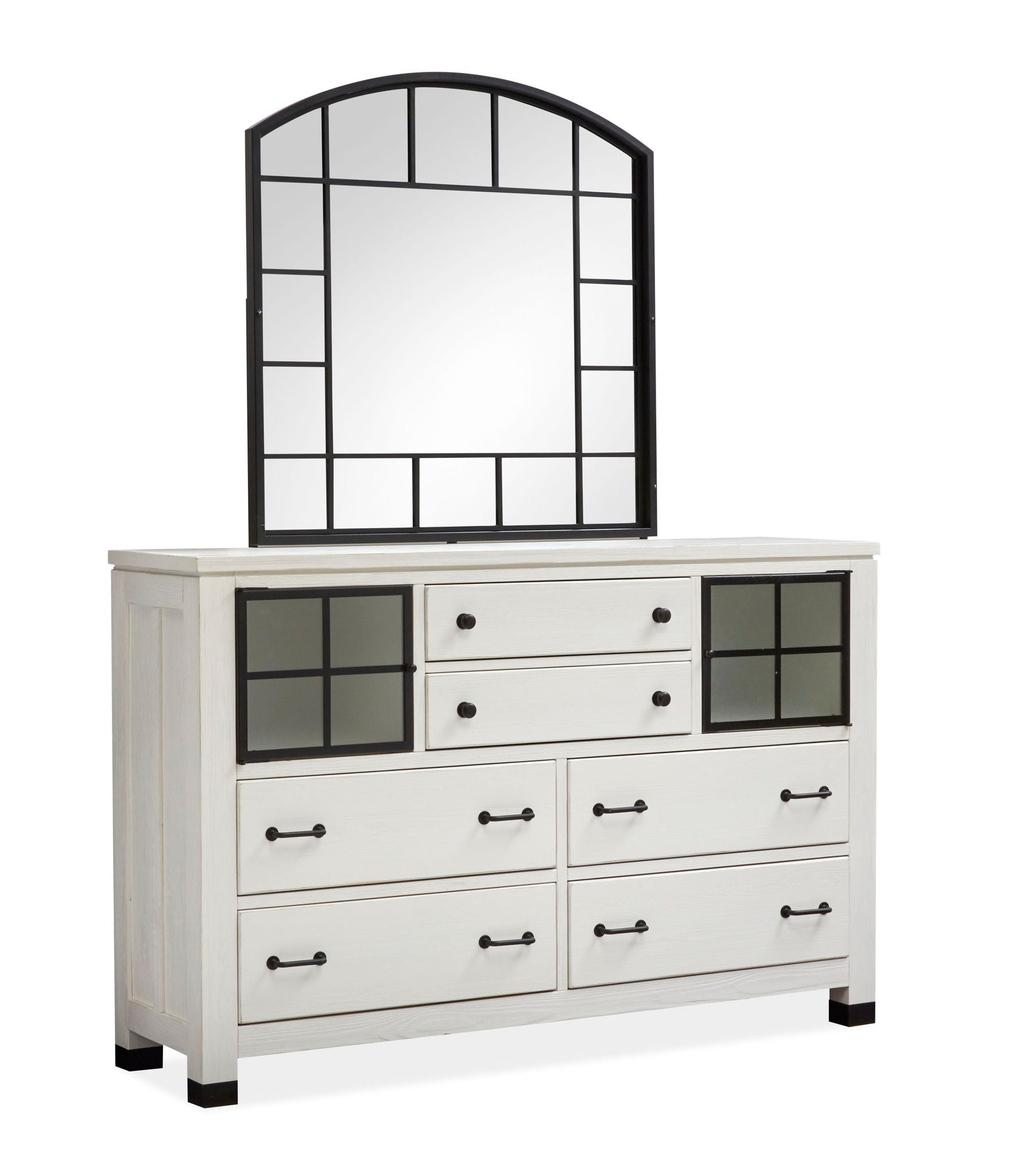 Harper Springs - Door Dresser With Shaped Mirror - Silo White