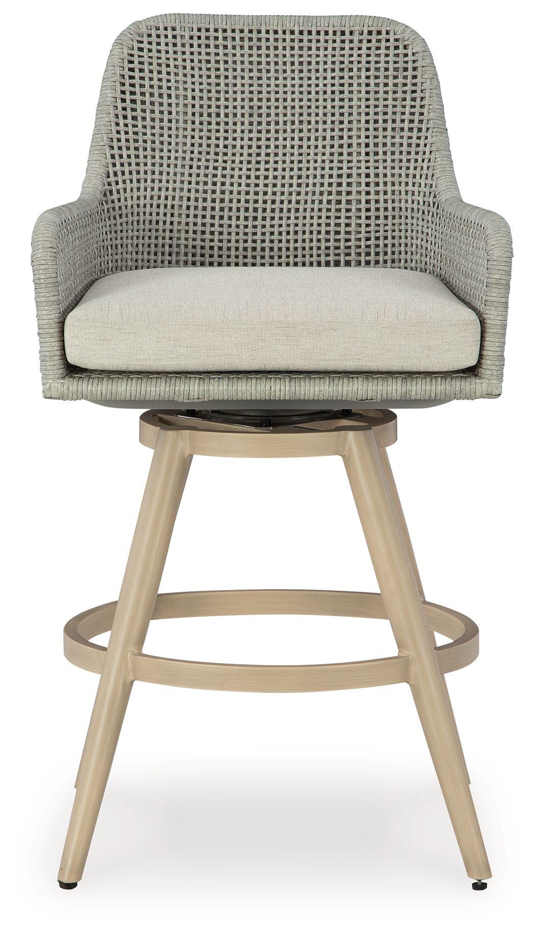 Seton Creek - Beige / Gray - Barstool With Cushion (Set of 2)