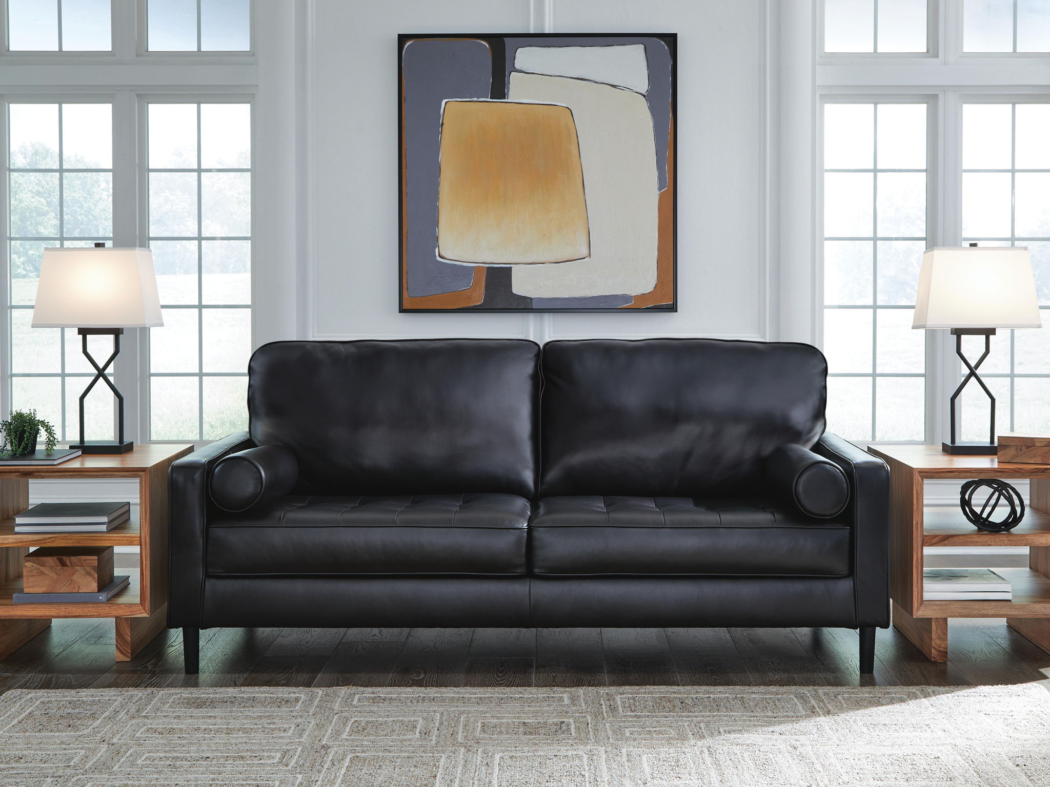 Bryceview - Sofa - Leather Match - Onyx