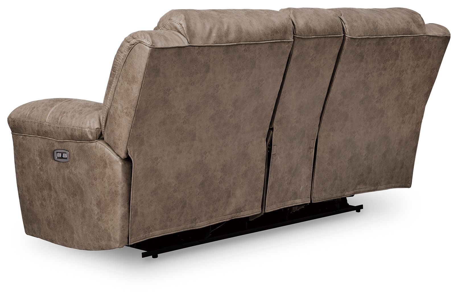Stoneland - Dbl Reclining Loveseat W/Console - Faux Leather - Fossil