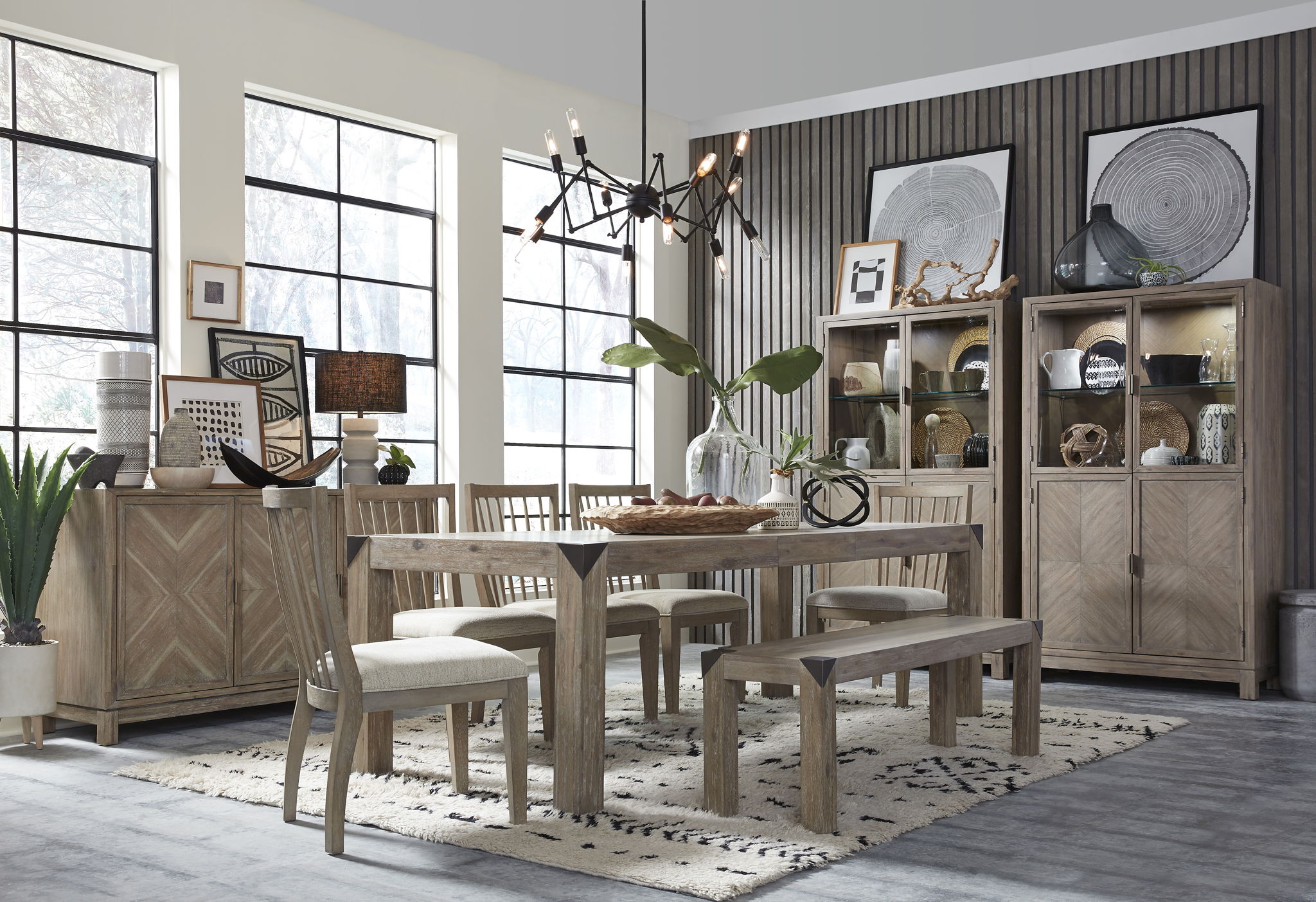 Ainsley - Display Cabinet - Cerused Khaki