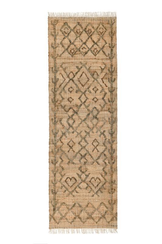 Natural Fiber - 2.6' x 8' Accona Rug - Natural/Sage