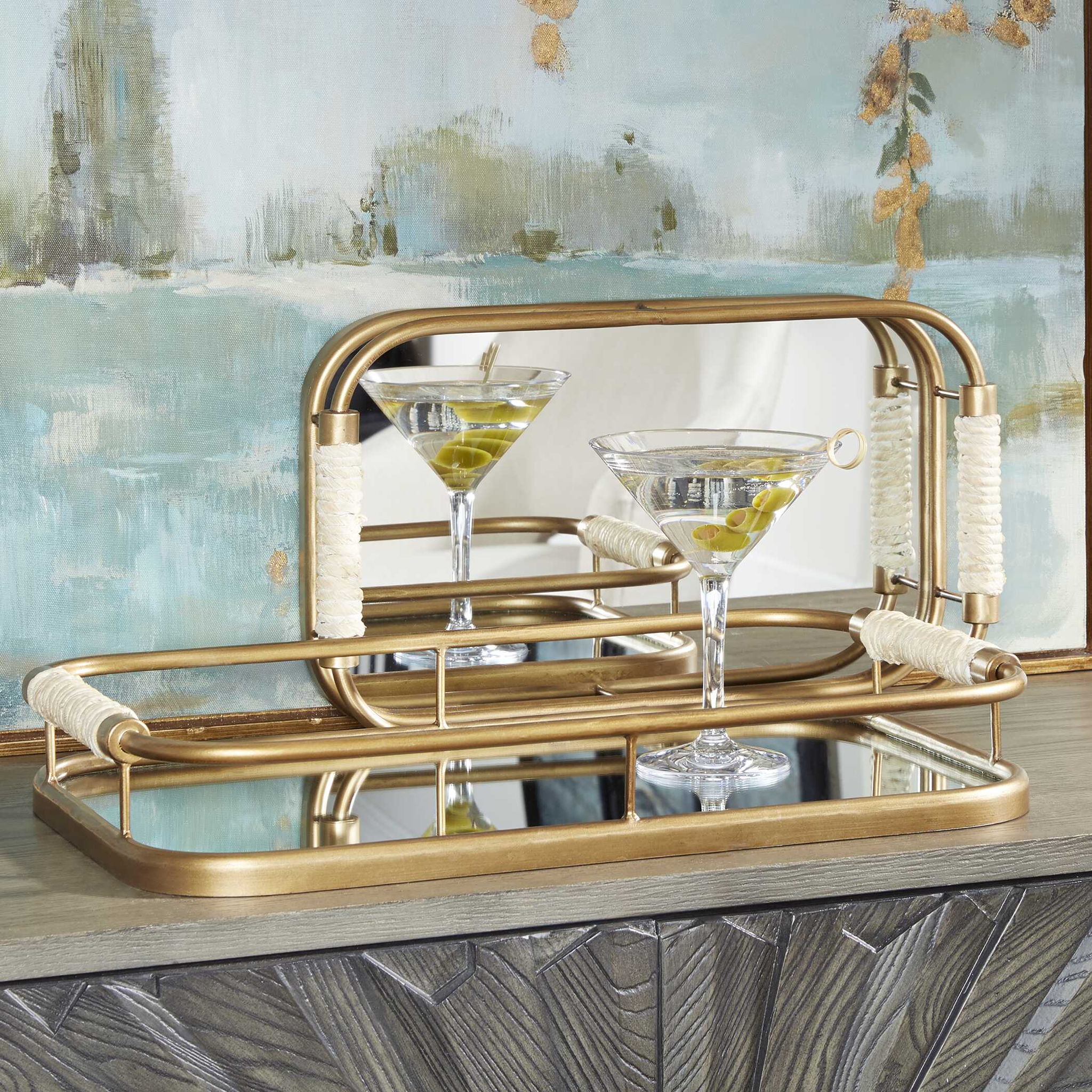 Rosea - Trays (Set of 2) - Brushed Gold